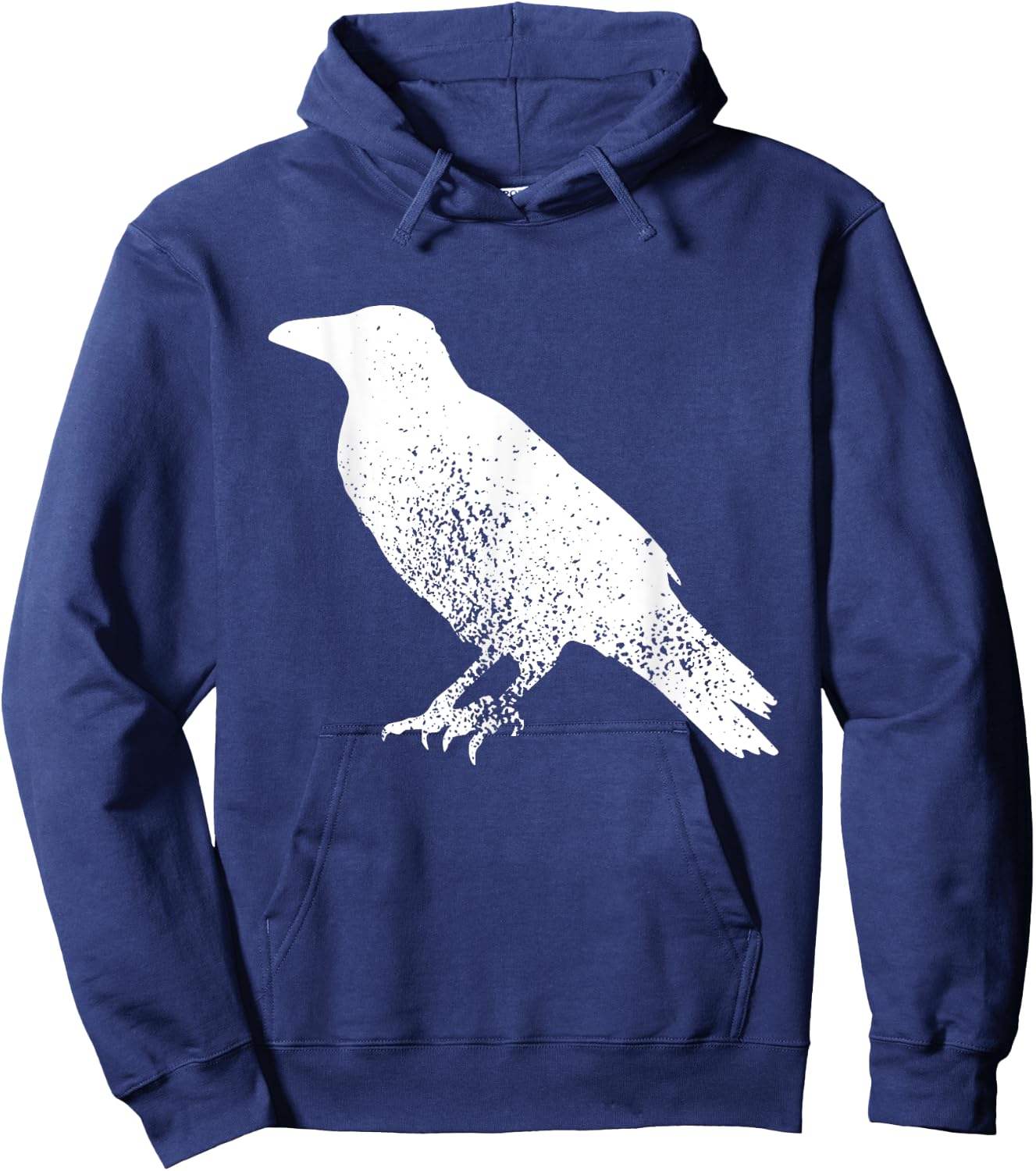 Distressed Crow Bird Print Raven Vintage Bird Hoodie - Hoodie | Navy