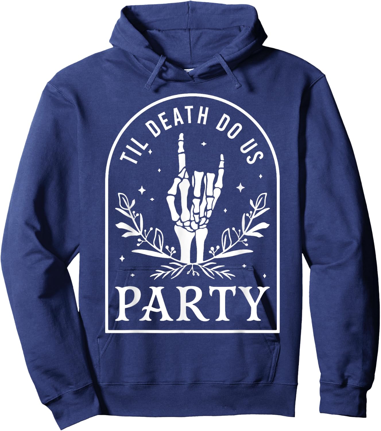Til Death Do Us Party Retro Halloween Bachelorette Matching Hoodie - Hoodie | Navy