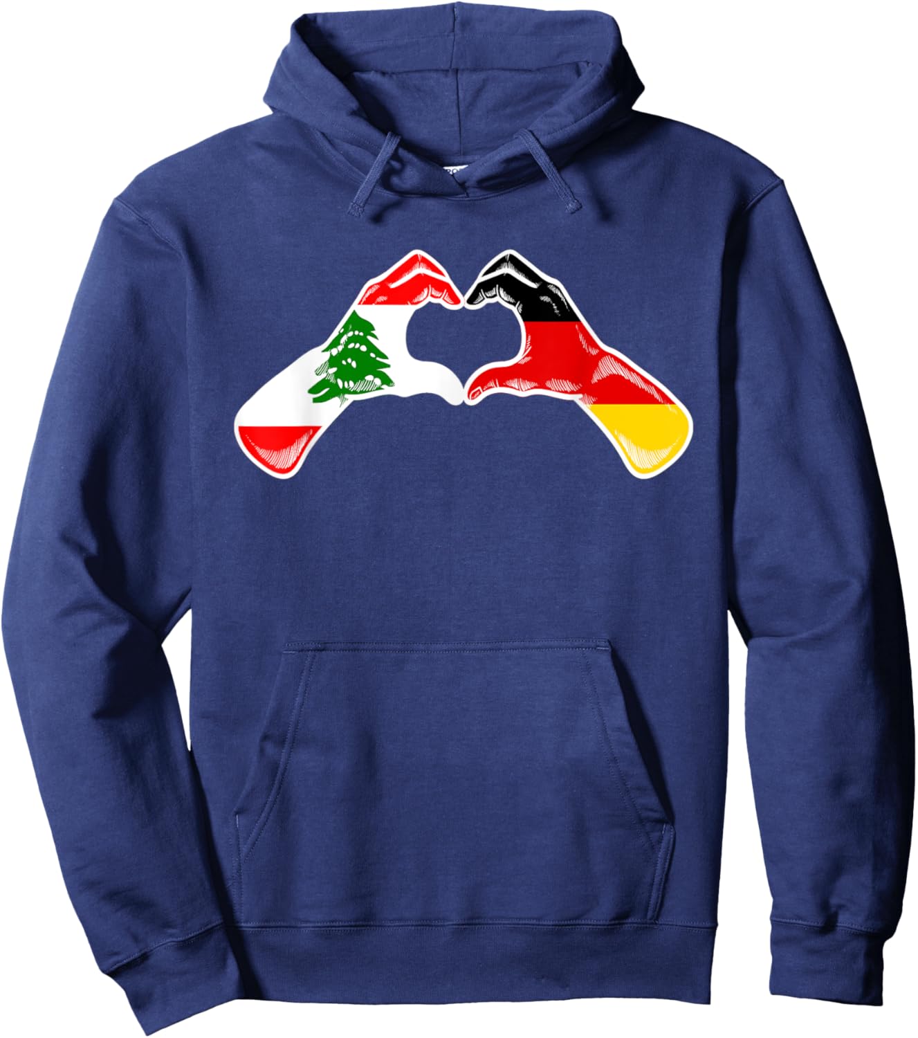 lebanon Germany Flag - lebanese German Heart Hoodie - Hoodie | Navy
