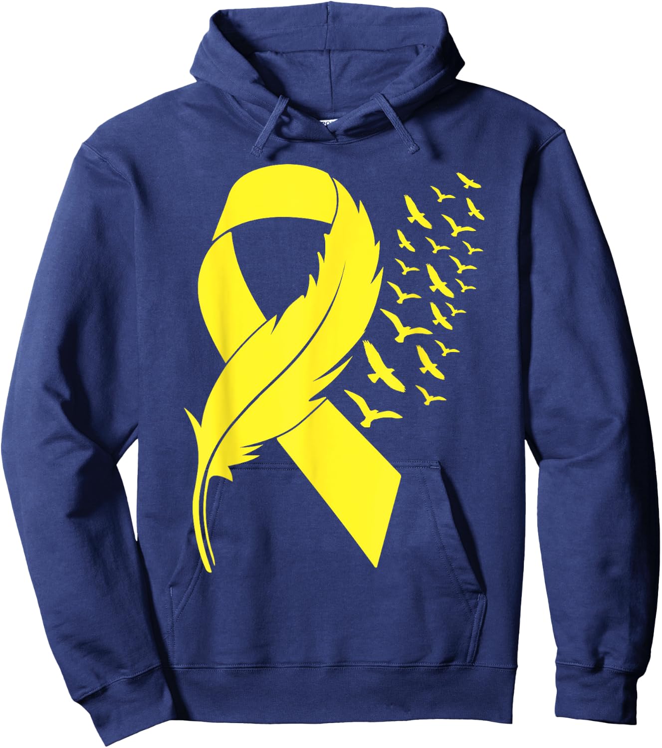 Spina Bifida Awareness Yellow Ribbon Hoodie - Hoodie | Navy