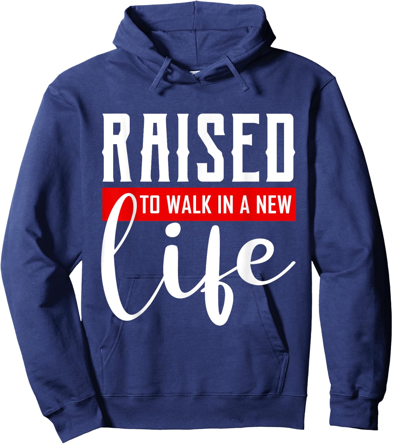Raised to Walk in a New Life Shirt Baptism Shirt Baptism Hoodie - Hoodie | Navy