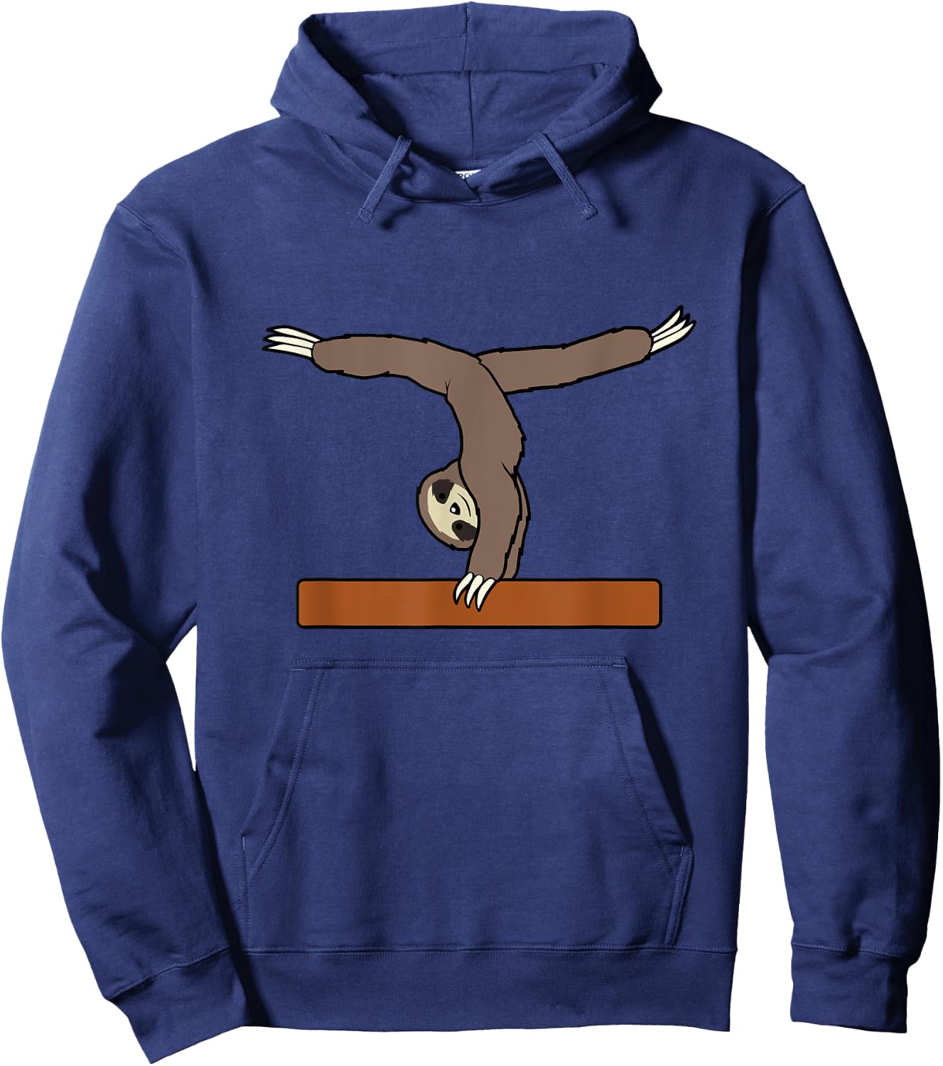 Cute Sloth Performing Gymnastics Ironic Gymnast Hoodie - Hoodie | Navy