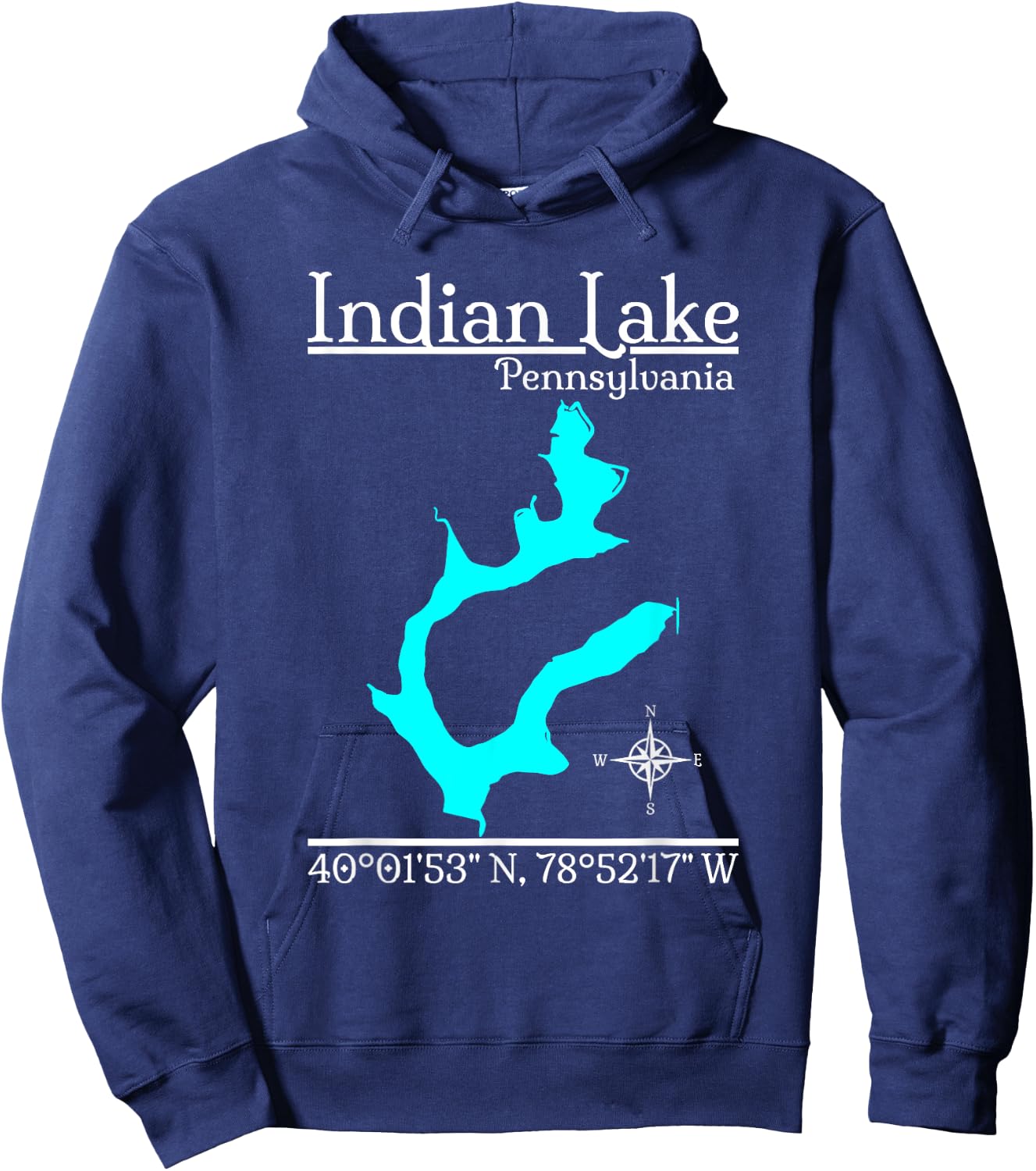 Indian Lake, Pennsylvania Hoodie - Hoodie | Navy
