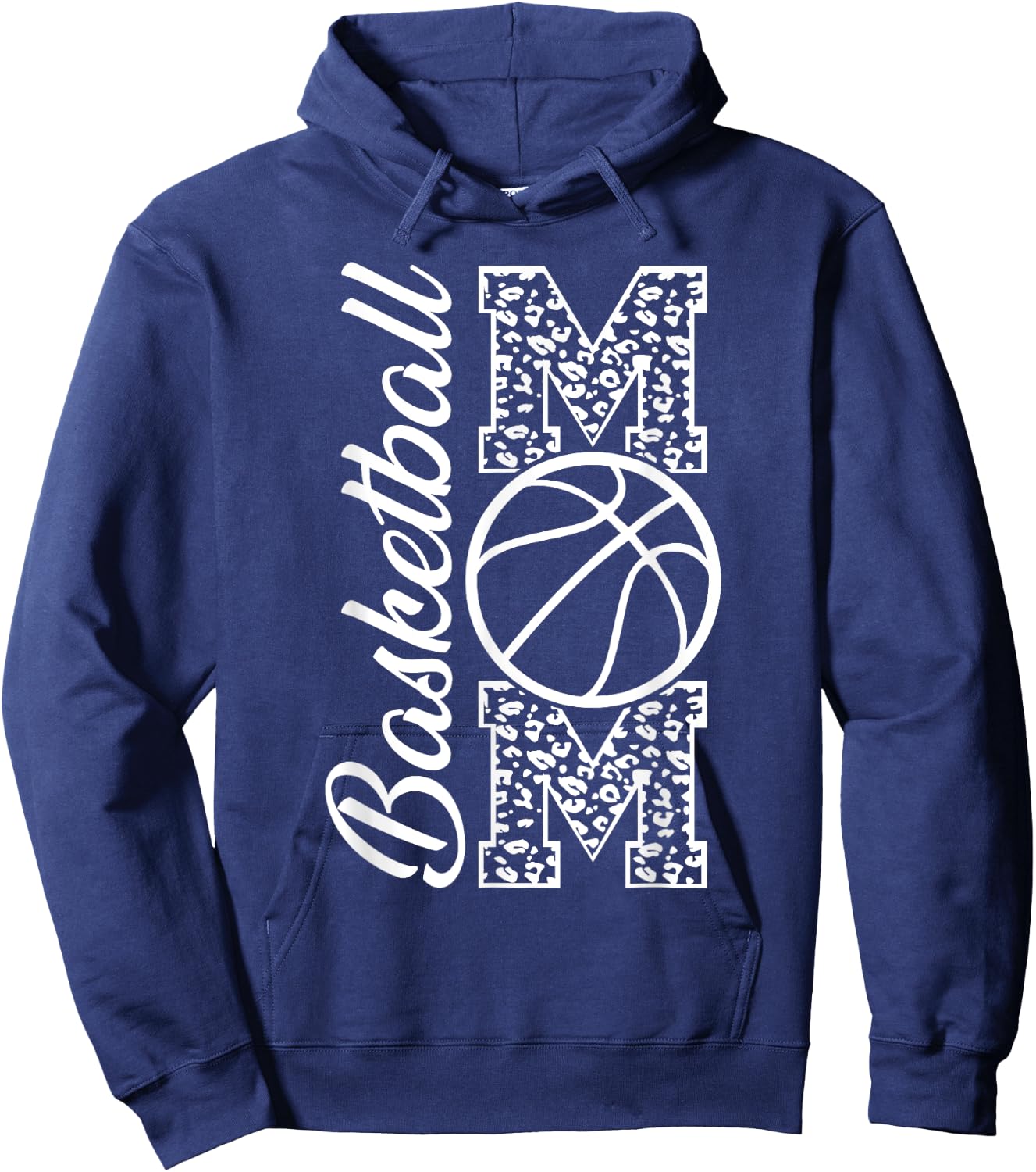 Basketball Mom Leopard Print Cheetah Proud Mother Mom Hoodie - Hoodie | Navy