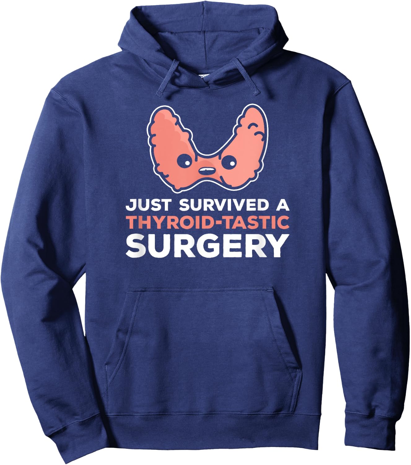 Post Thyroid Surgery Thyroidectomy Recovery Thyroid Survivor Hoodie - Hoodie | Navy