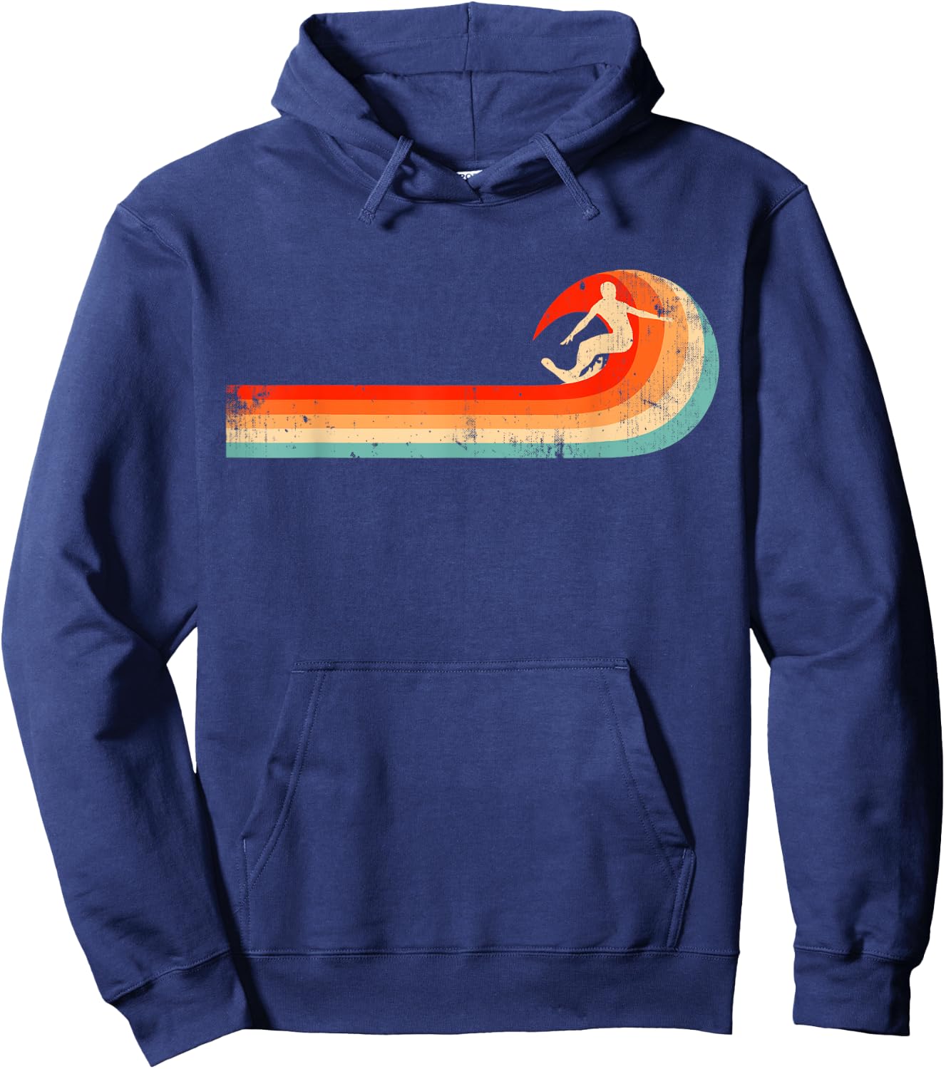 Surfer Gift Vintage Wave Retro Surfing Surf Beach Hoodie - Hoodie | Navy