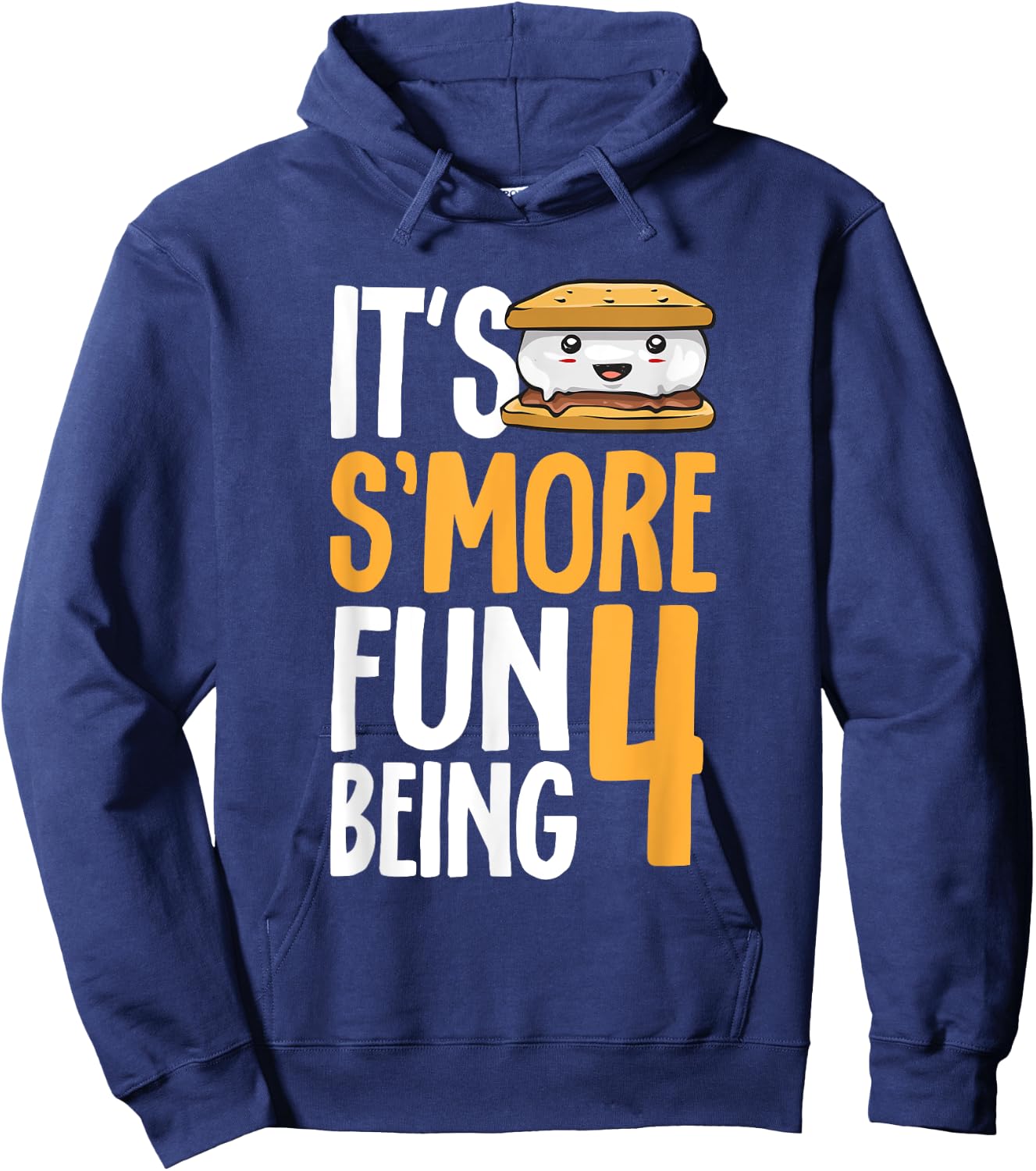 S’more Campfire 4th Birthday Marshmallow Camping Smore Hoodie - Hoodie | Navy