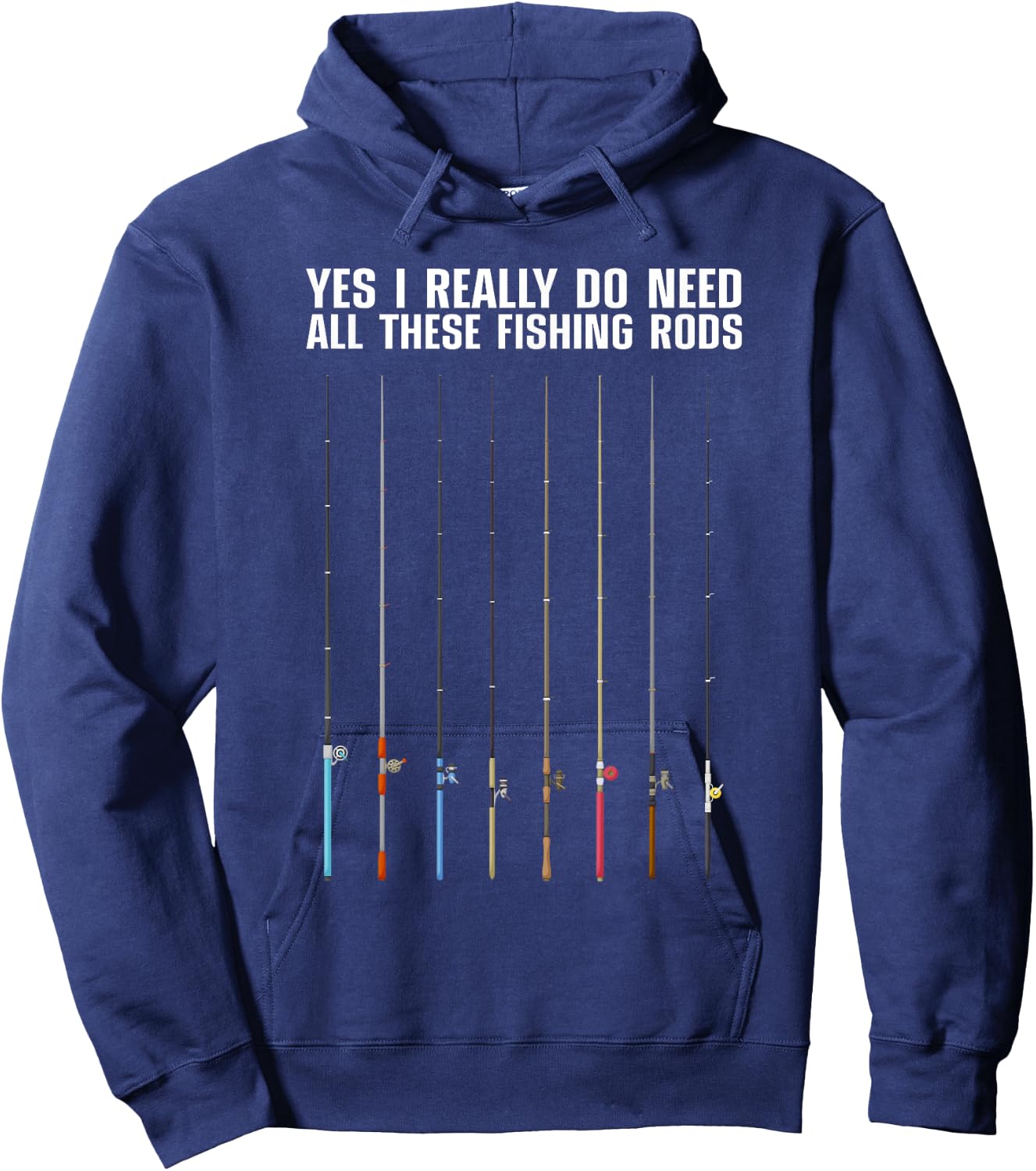 Cool Fishing Women Fishermen Fishing Rod Hook Fisher Hoodie - Hoodie | Navy