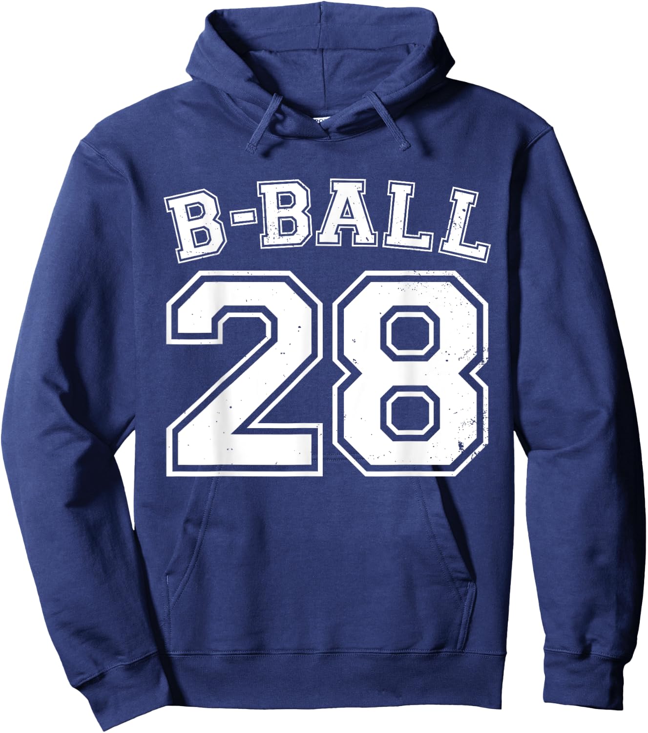 B-Ball Basketball Player Number 28 Training Varsity Vintage Hoodie - Hoodie | Navy