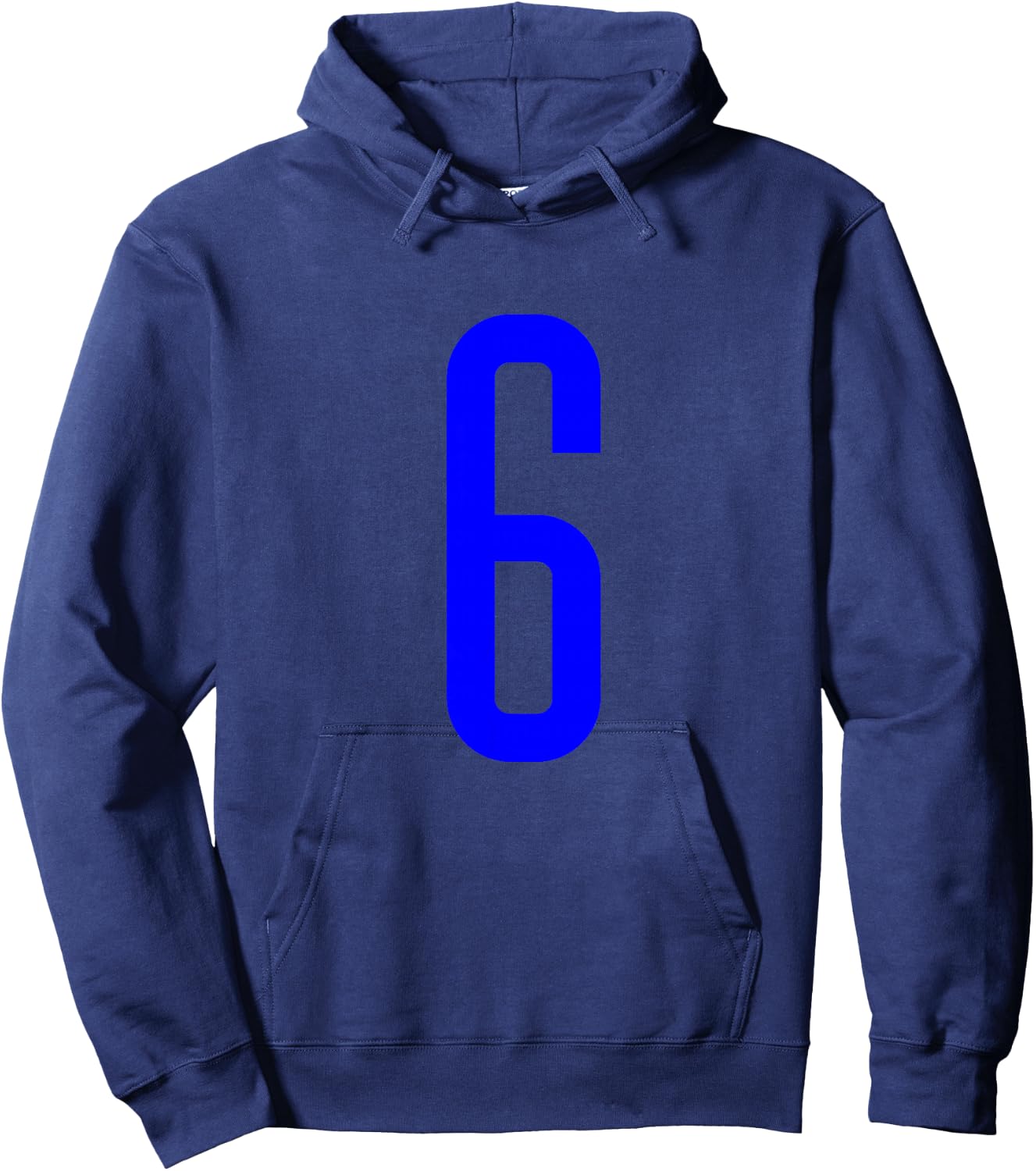 Blue Sport Team Number #6 Hoodie - Hoodie | Navy