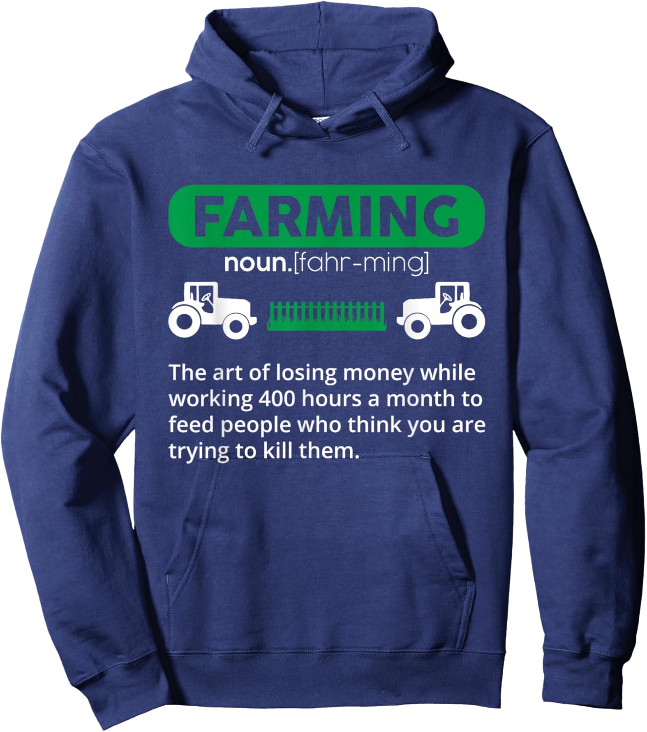 Farming Definition Noun - Funny Farmer Hoodie - Hoodie | Navy