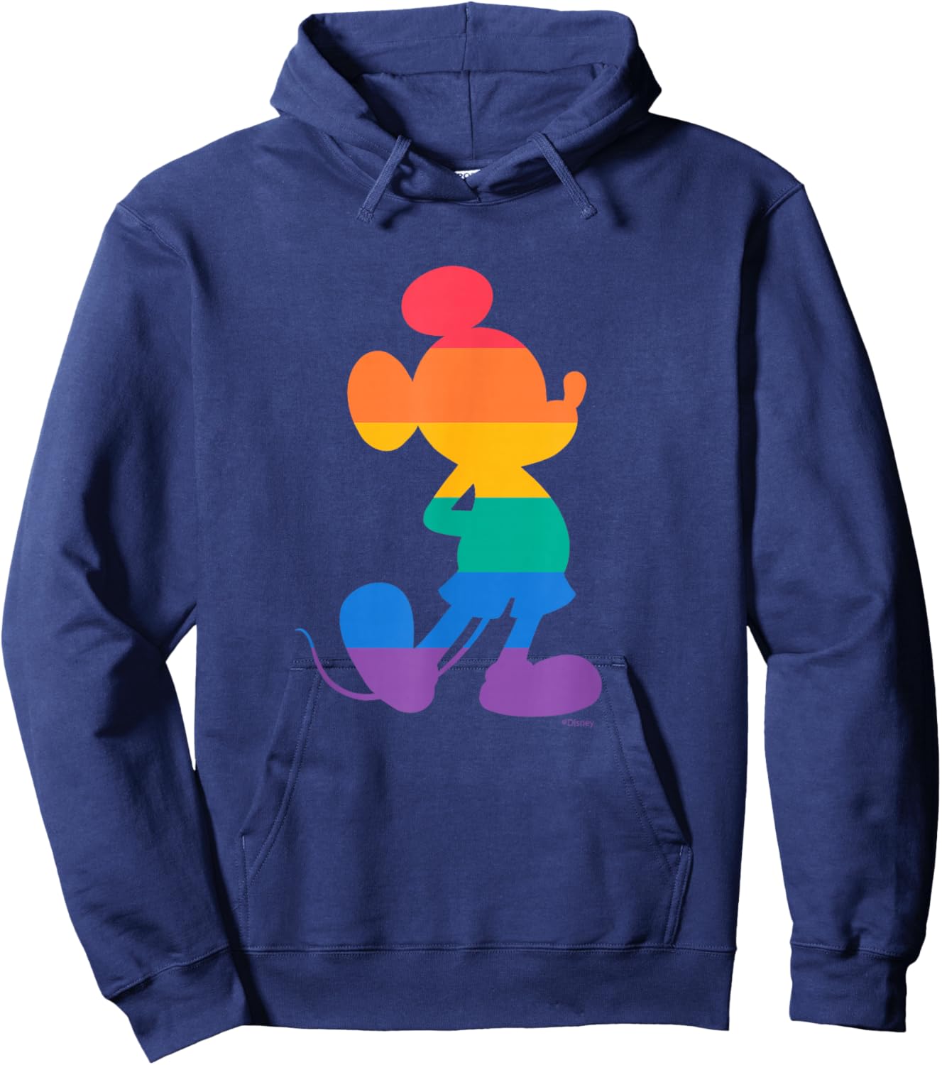 Disney Mickey Mouse Pride Classic Pose Rainbow Icon Fill Hoodie - Hoodie | Navy