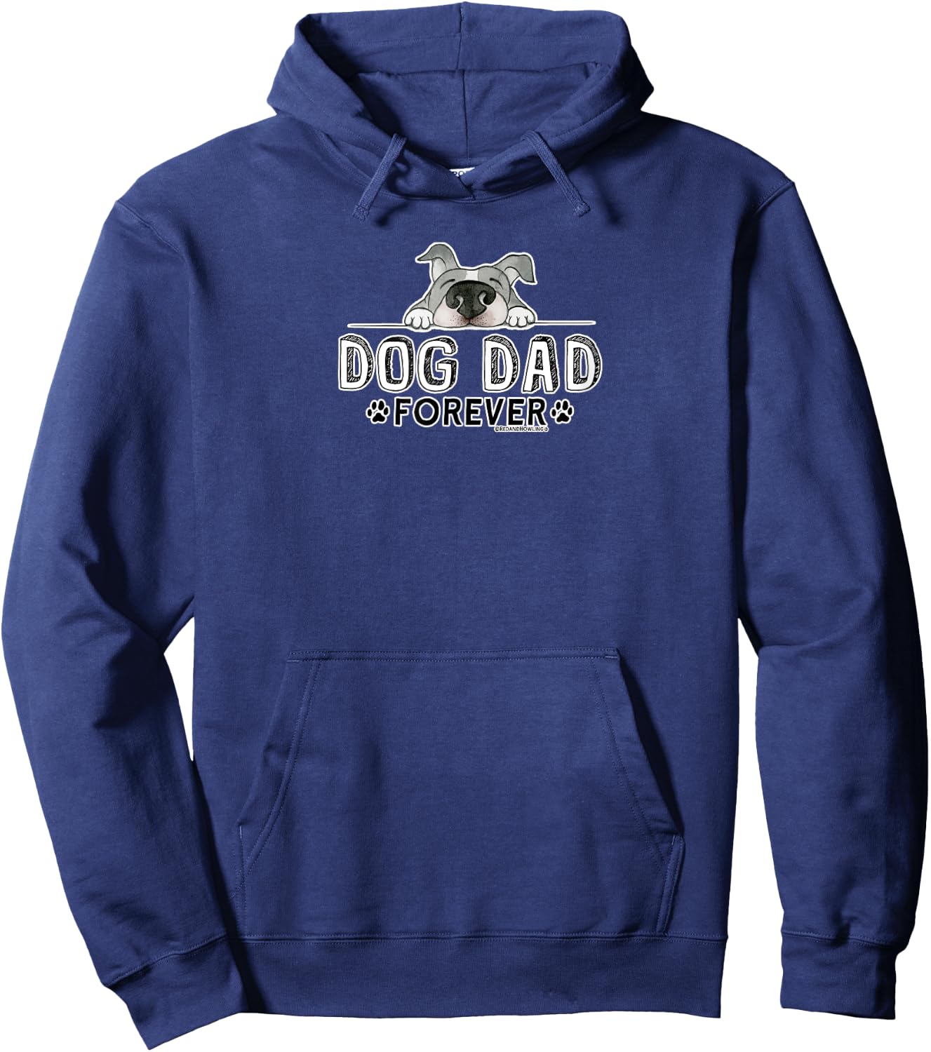 Red and Howling Dog Dad Forever Hoodie - Hoodie | Navy