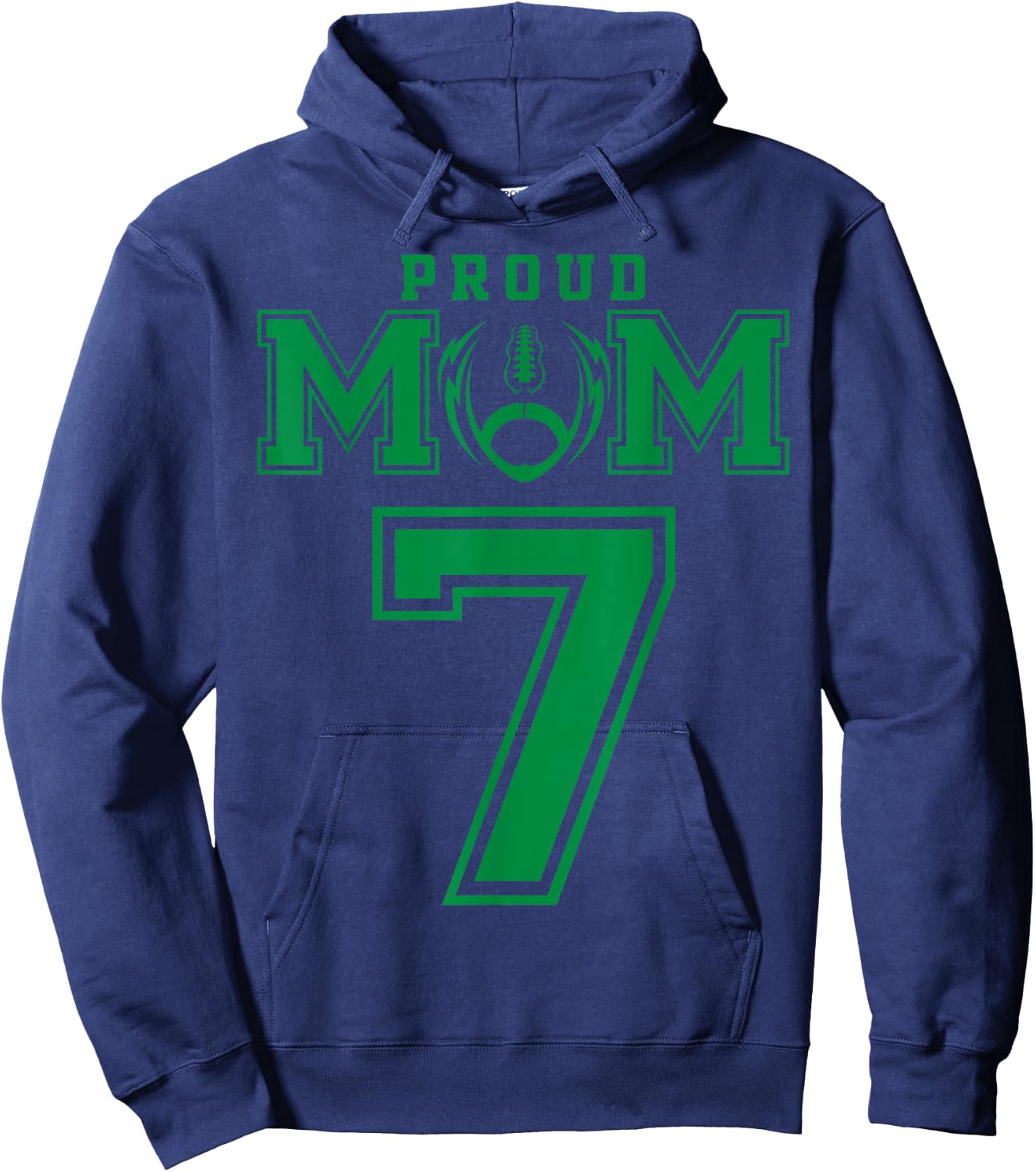 Custom Proud Football Mom Number 7 G Personalized Hoodie - Hoodie | Navy