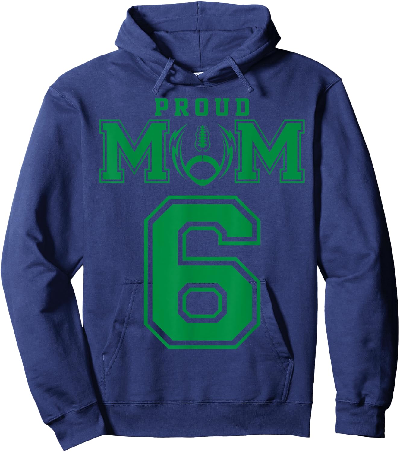 Custom Proud Football Mom Number 6 G Personalized Hoodie - Hoodie | Navy