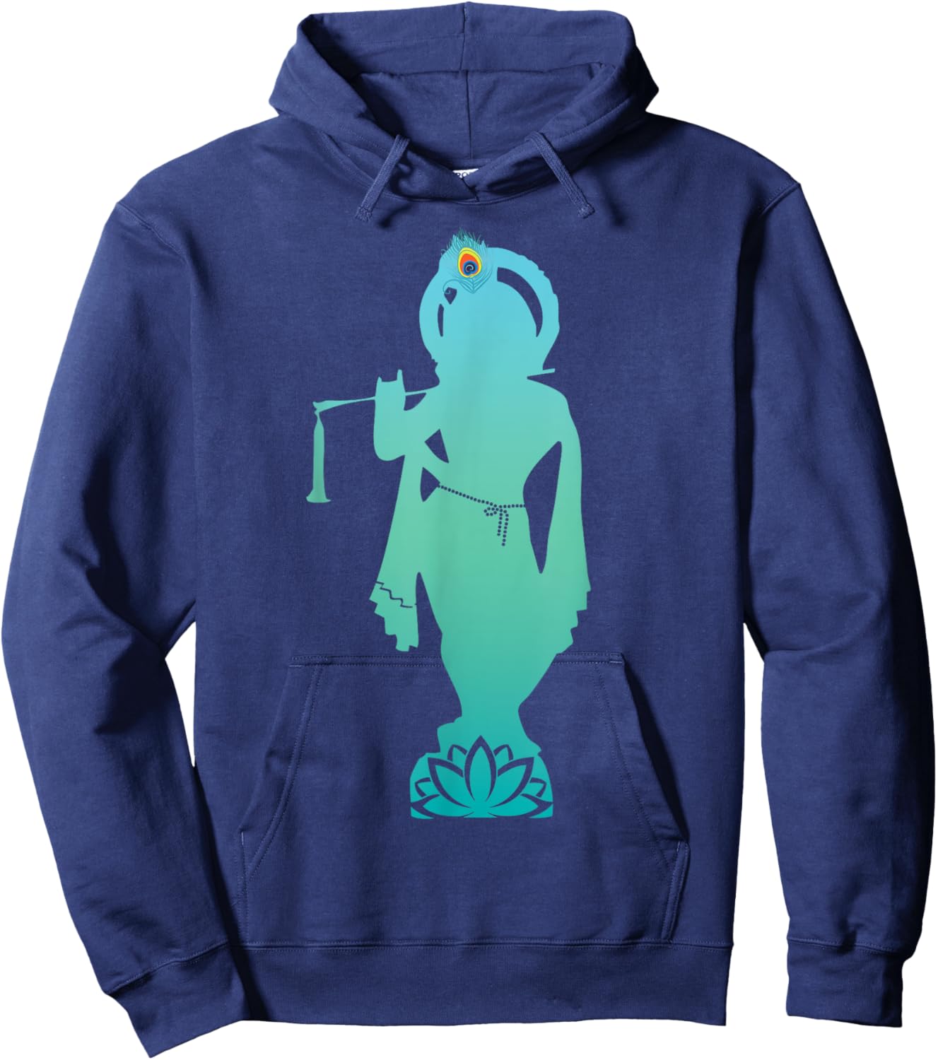 Divine Glory Lord Krishna Hoodie - Hoodie | Navy
