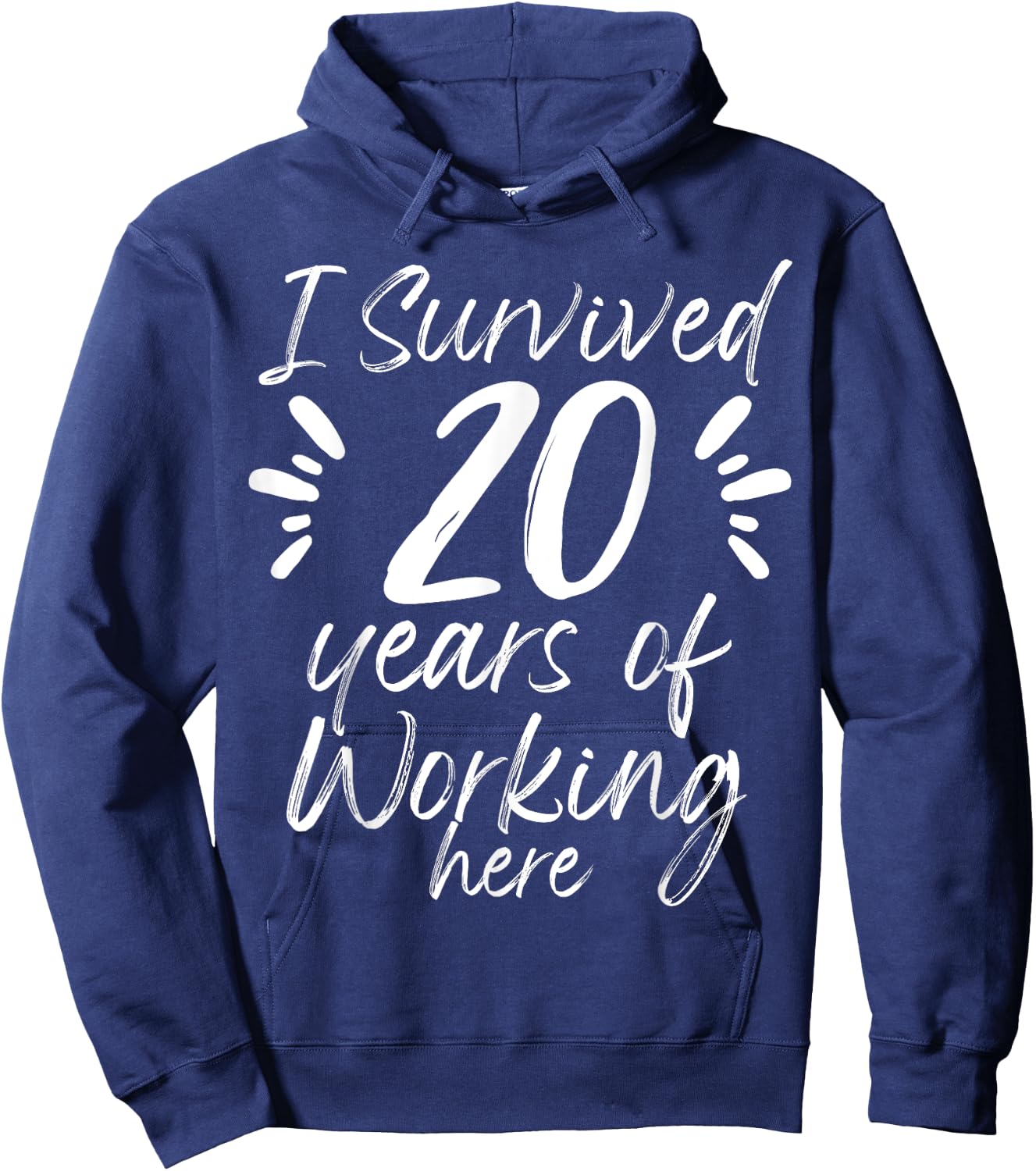 20 Years Work Anniversary Funny Survived Employee Colleague Hoodie - Hoodie | Navy