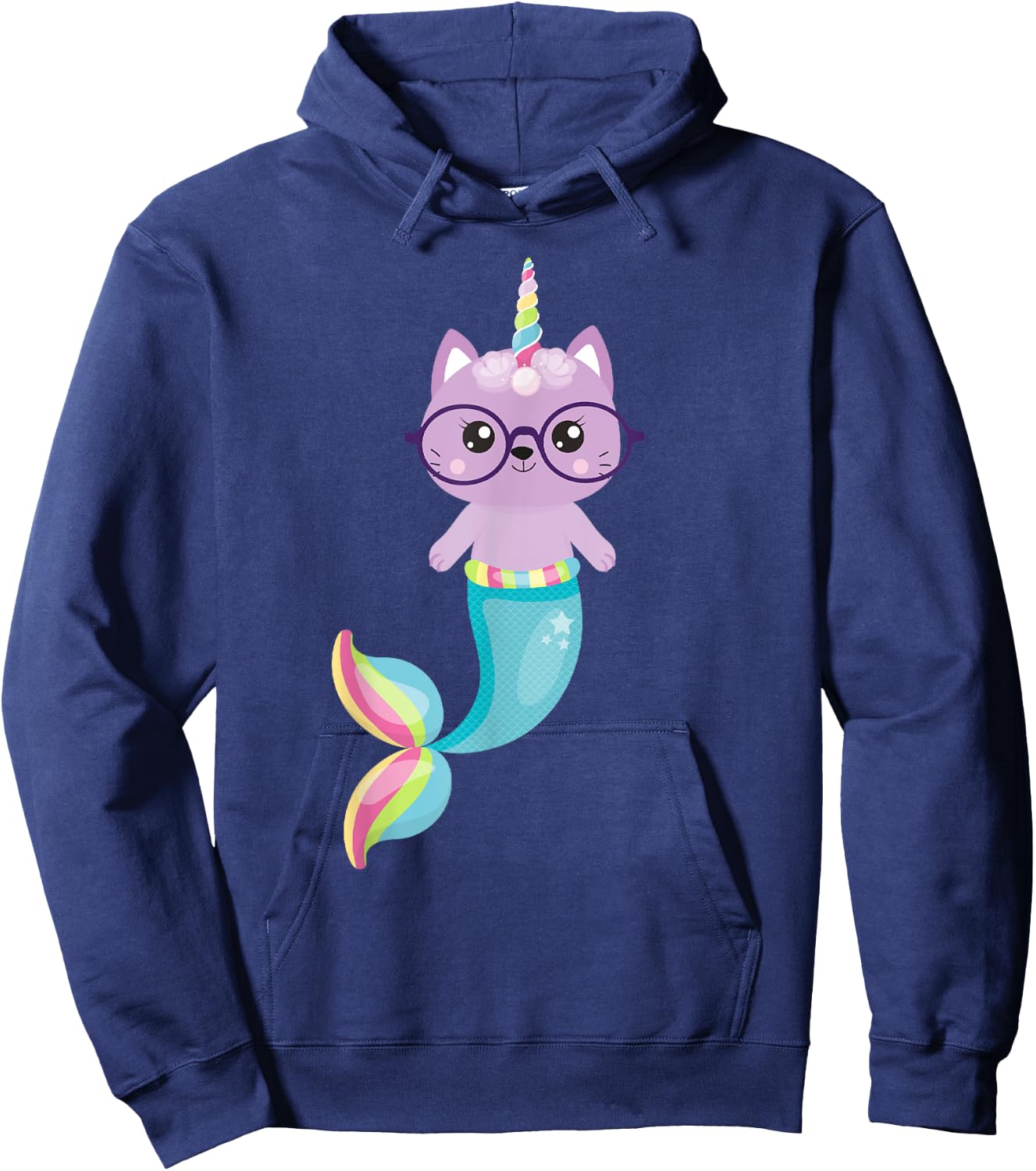 Caticorn Mermaid Unicorn Cat Hoodie - Hoodie | Navy