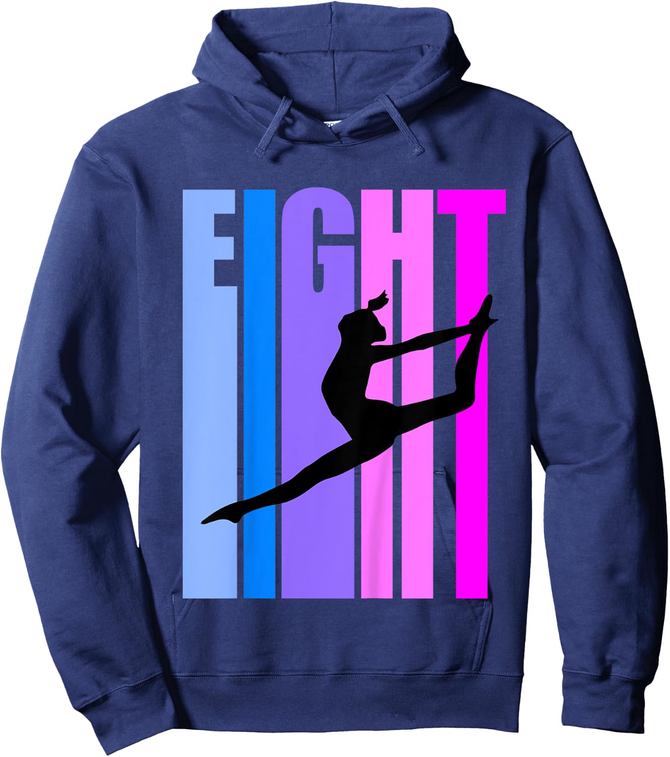 Kids 8th Birthday Gymnastics Girls Gymnast Dance Dancer Dancing Hoodie - Hoodie | Navy
