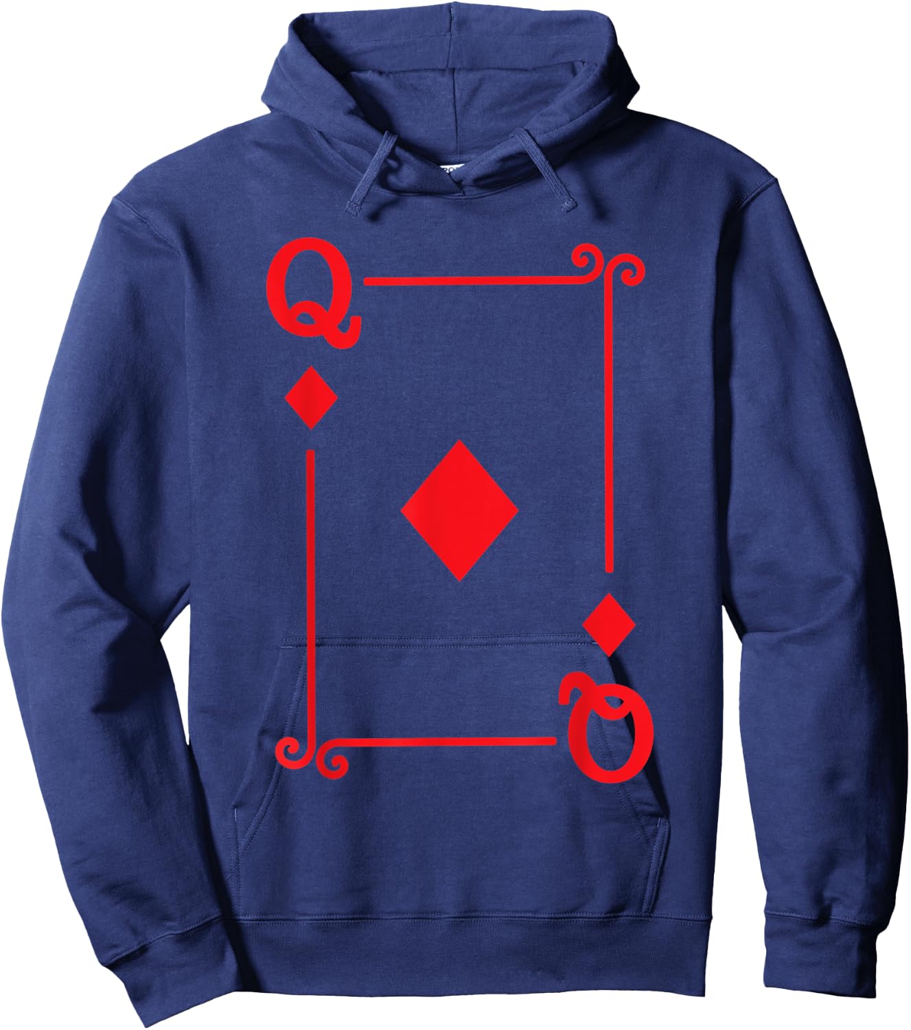 Playing Cards Costume - Queen Diamonds Card - Queen Card Hoodie - Hoodie | Navy