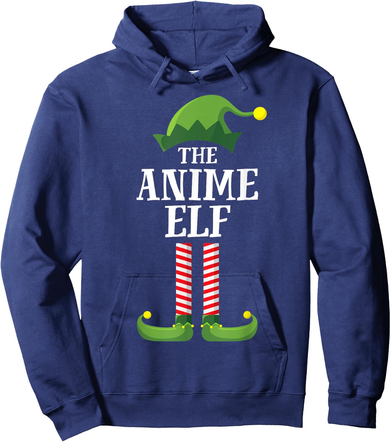 Anime Elf Matching Family Group Christmas Party Funny Elf Hoodie - Hoodie | Navy