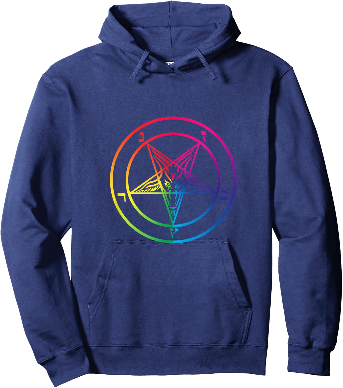 Rainbow Pentagram From The Satanic Flag Graphic Hoodie - Hoodie | Navy