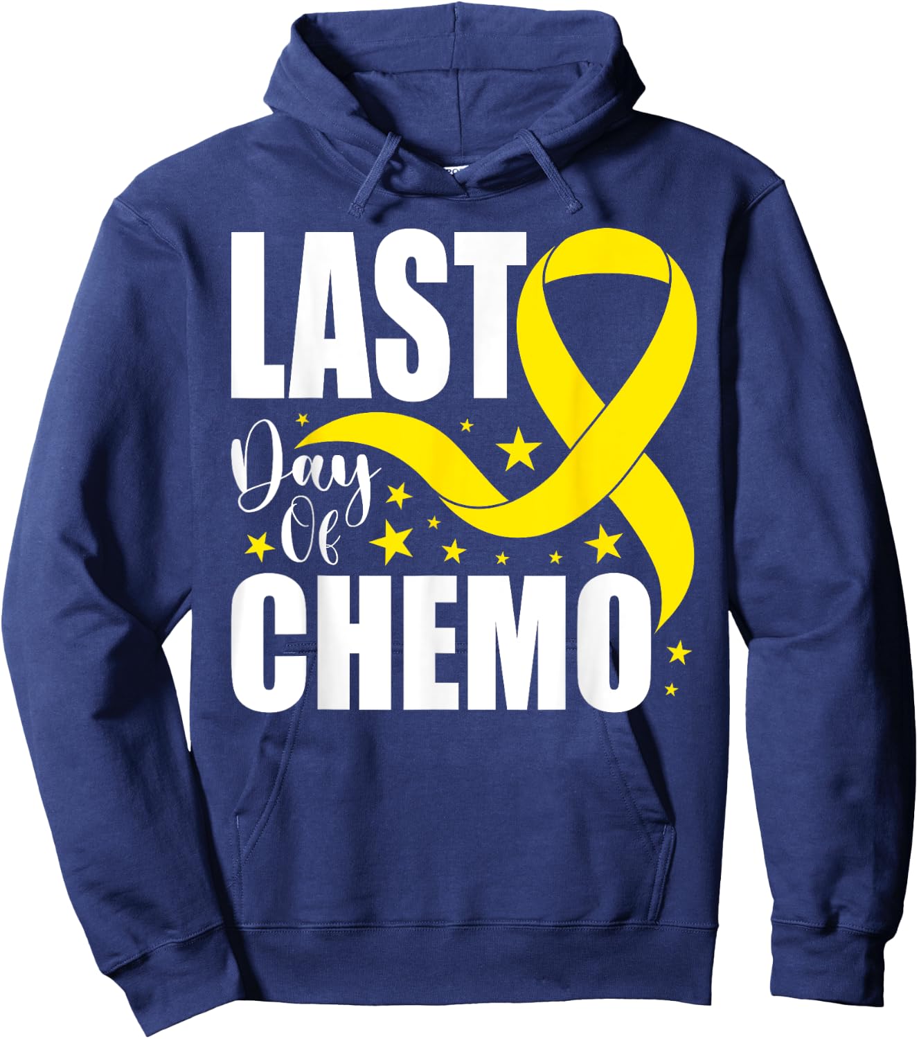 Last Day Of Chemo Yellow Ribbon Sarcoma Bone Cancer Warrior Hoodie - Hoodie | Navy