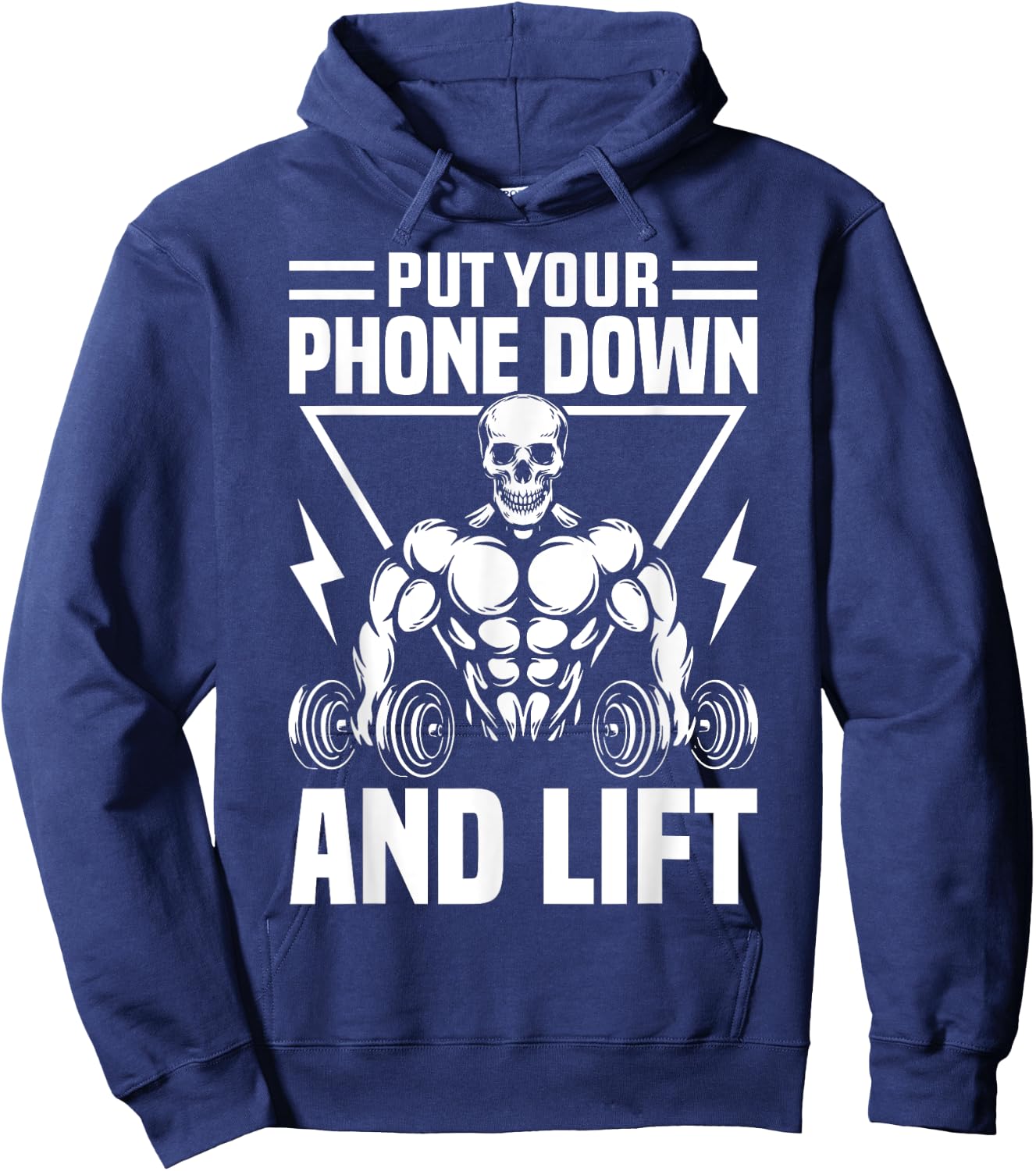 Put Your Phone Down And Lift Gym Etiquette Fitness Rules Fun Hoodie - Hoodie | Navy