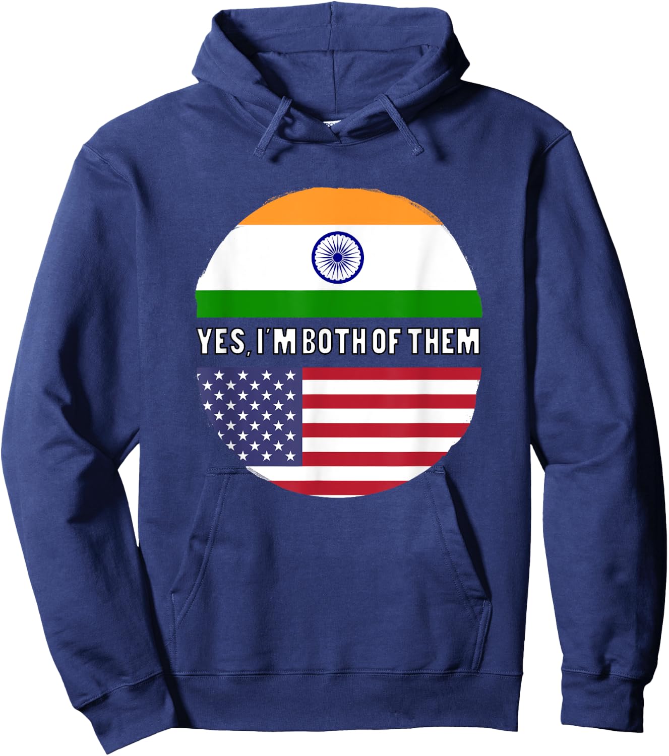 America USA American India Indian Mixed DNA Flag Hoodie - Hoodie | Navy