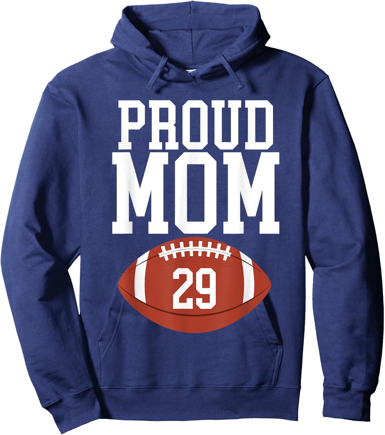 Proud Football Mom Number #29 Hoodie - Hoodie | Navy