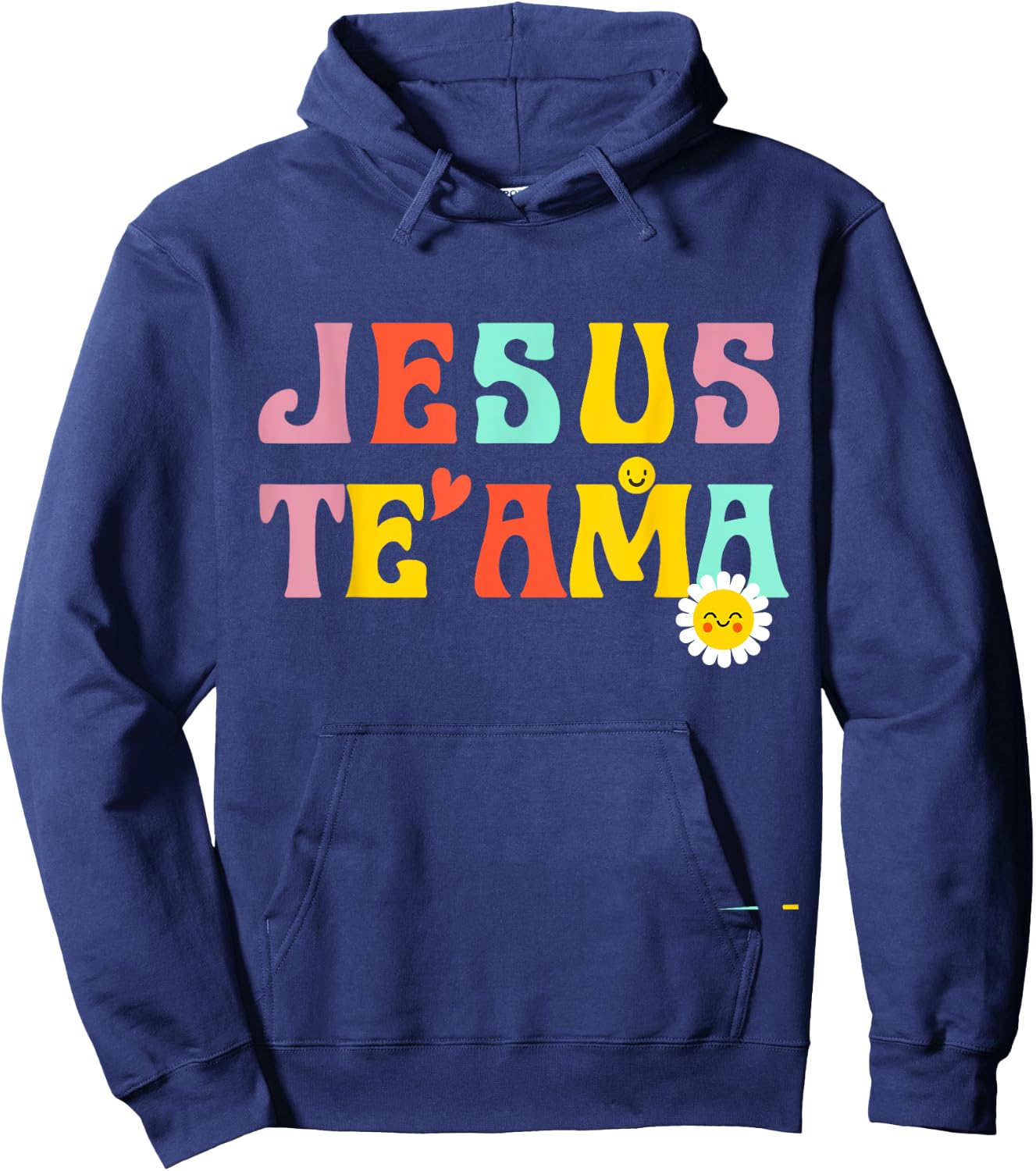 Camiseta Cristiana Para Mujer Espanol Spanish Jesus Te Ama Hoodie - Hoodie | Navy