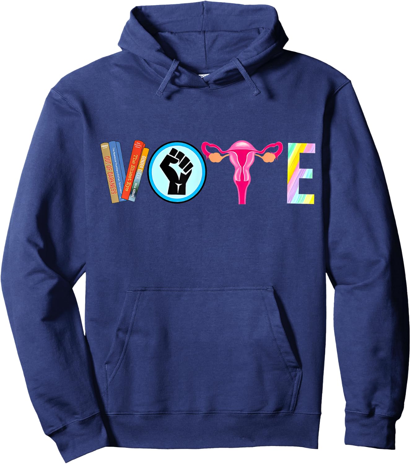 Vote Banned Books Reproductive Rights BLM Political Activism Hoodie - Hoodie | Navy
