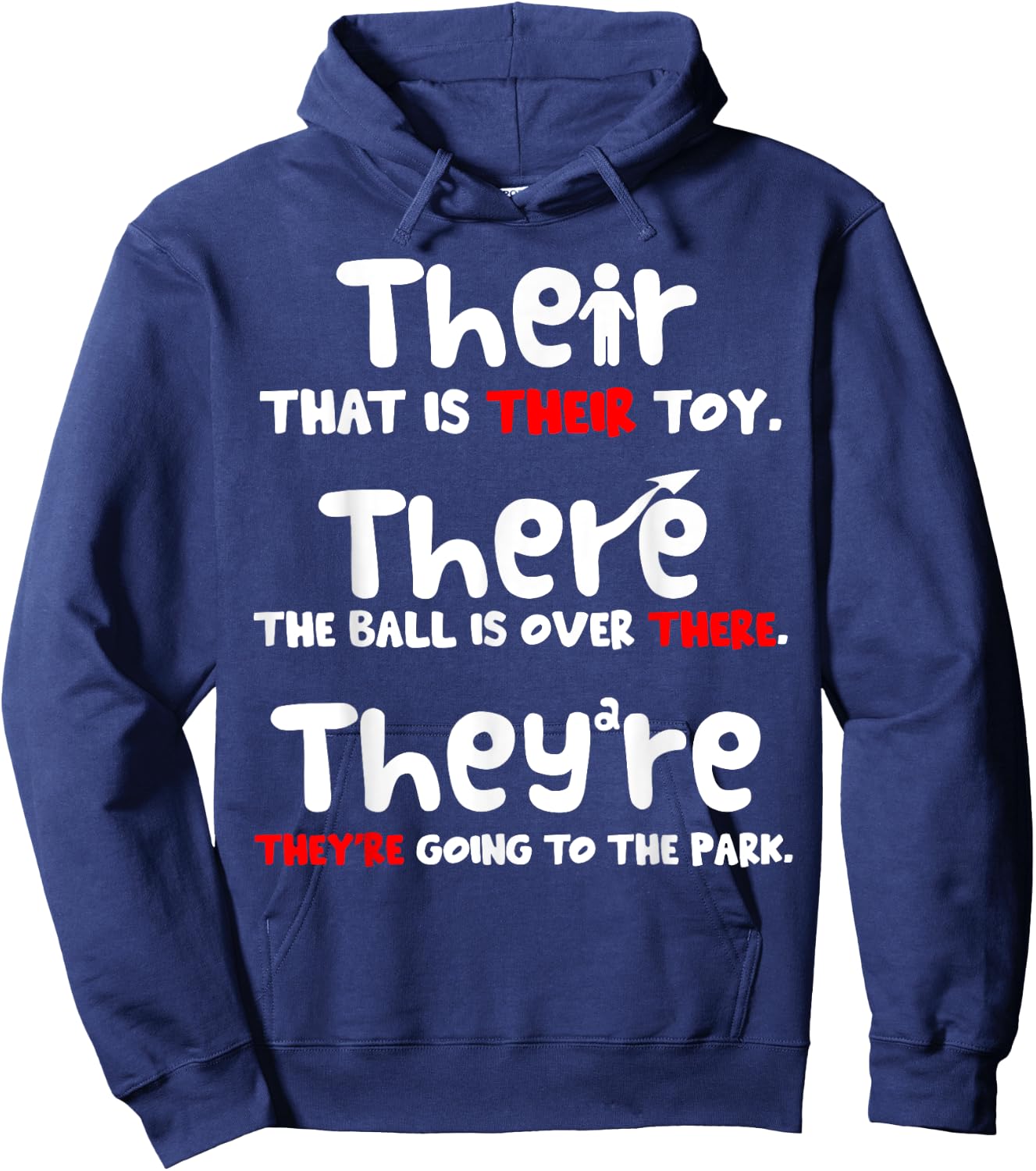 Their There and They're English Teacher Grammar example Hoodie - Hoodie | Navy