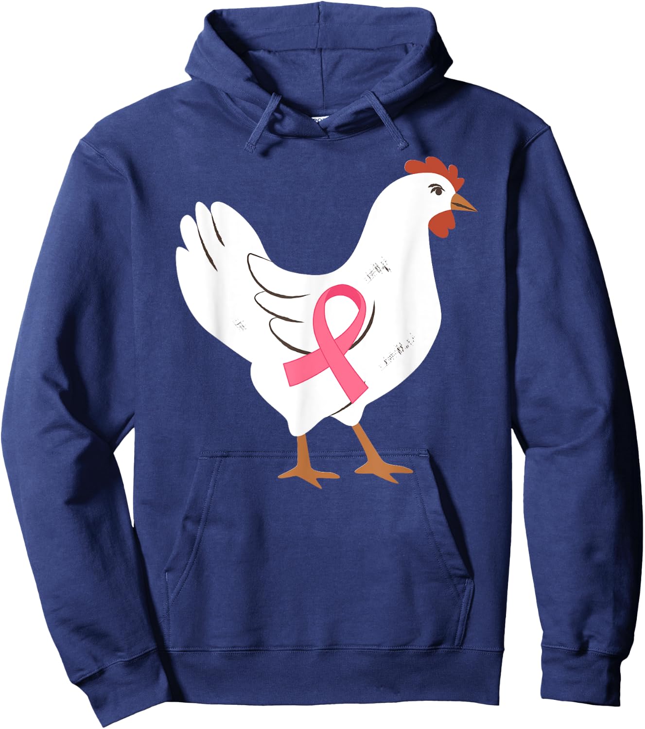Chicken Breast Cancer Awareness Pink Ribbon Cancer Survivor Hoodie - Hoodie | Navy