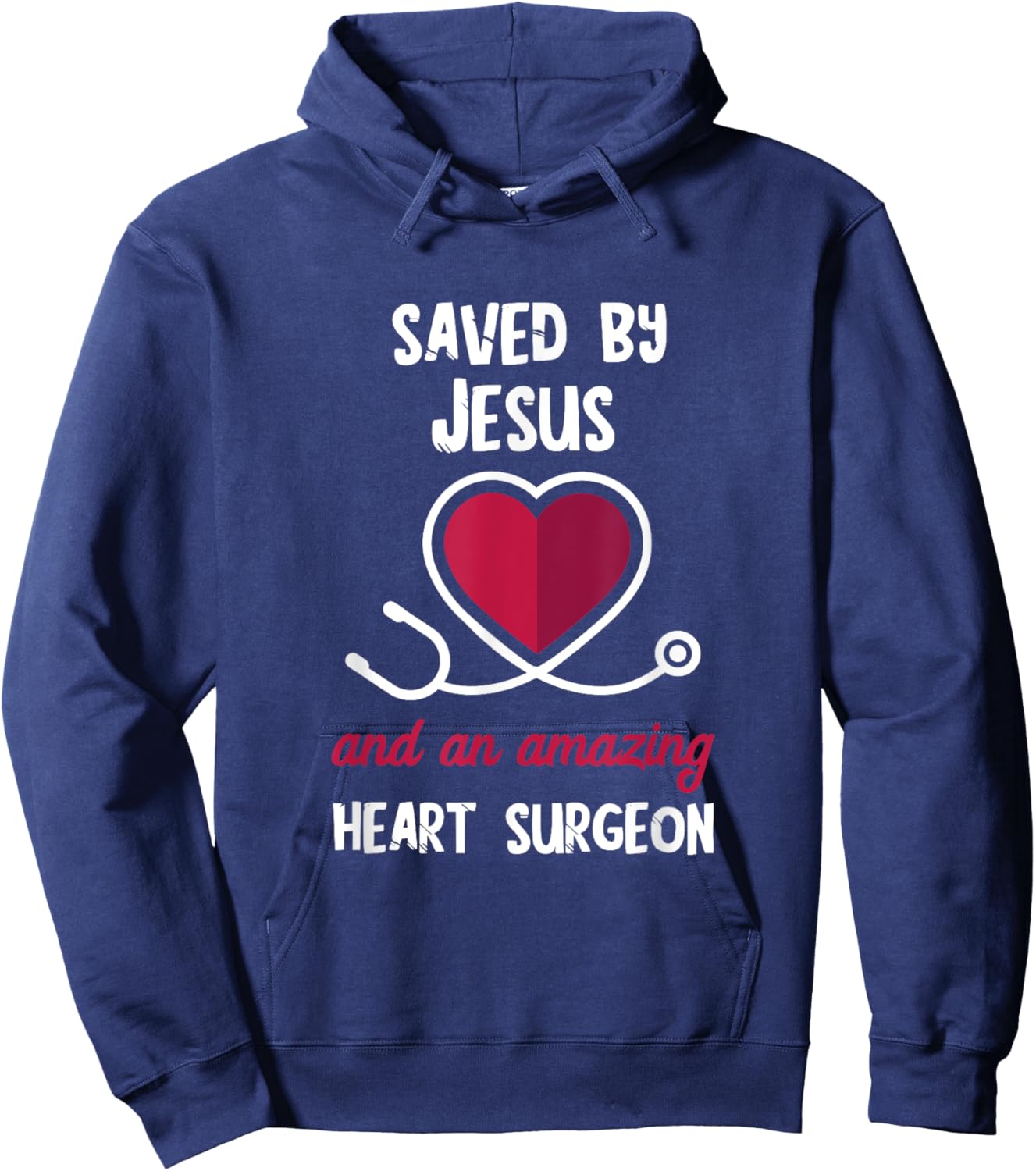 Saved By Jesus Heart Patients Survivor Open Heart Surgery Hoodie - Hoodie | Navy