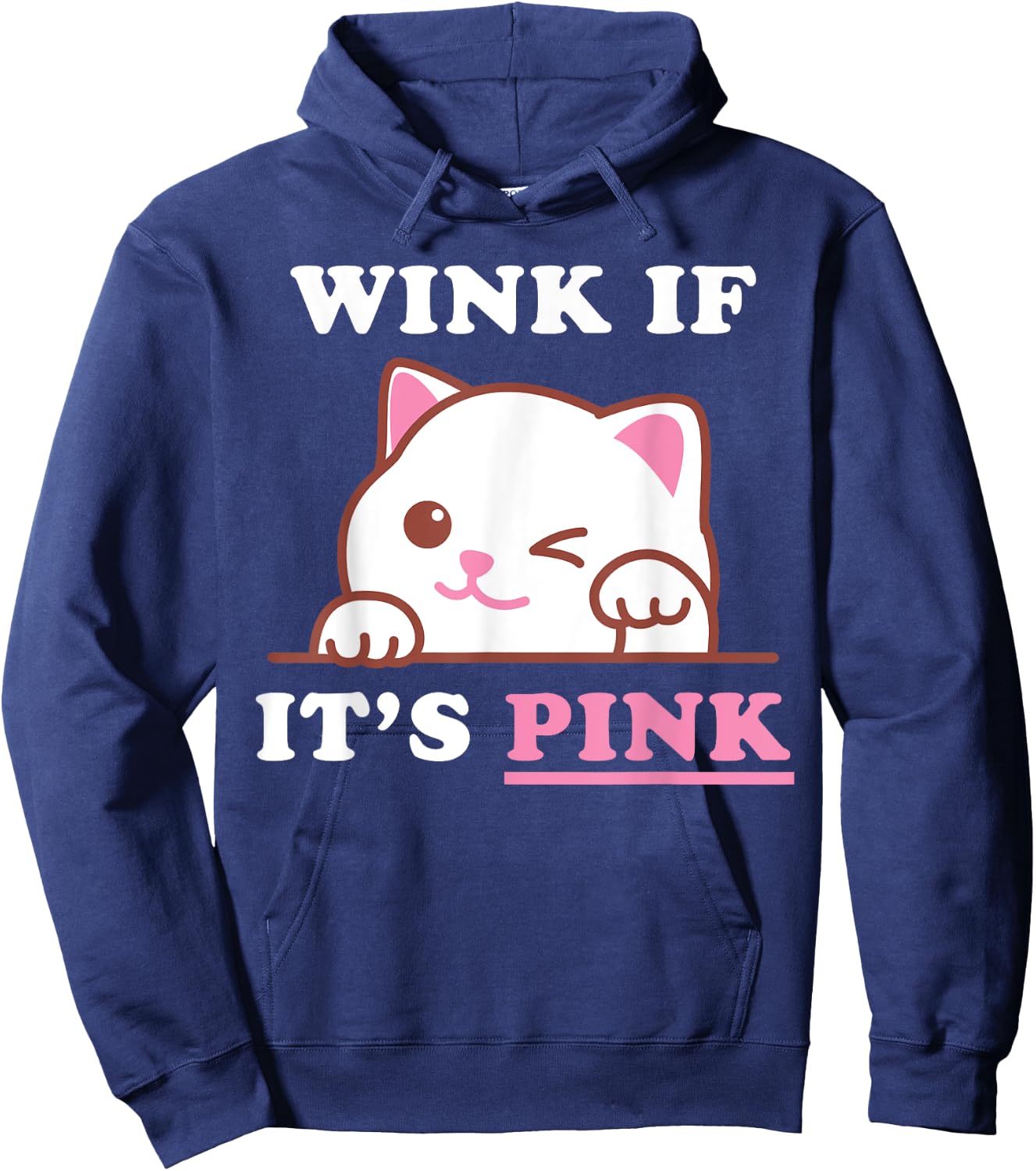 Funny Adult Humor Cute Cat Cool Pink Shocker Dirty Sex Quote Hoodie - Hoodie | Navy