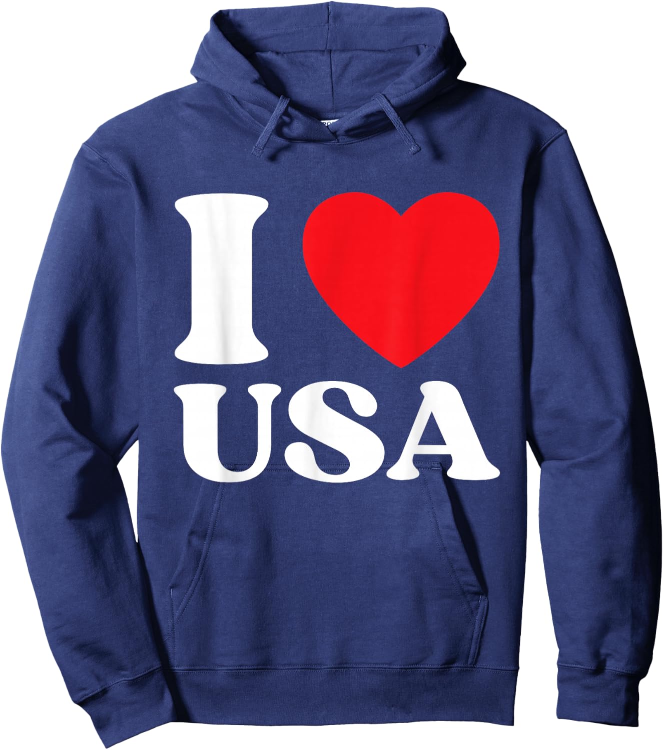 I Heart USA I Love USA Red Heart USA Lovers Patriotic Hoodie - Hoodie | Navy