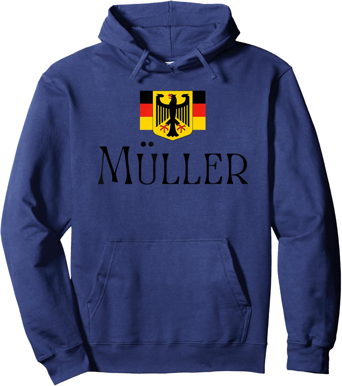 Müller Surname German Family Name Heraldic Eagle Flag Hoodie - Hoodie | Navy