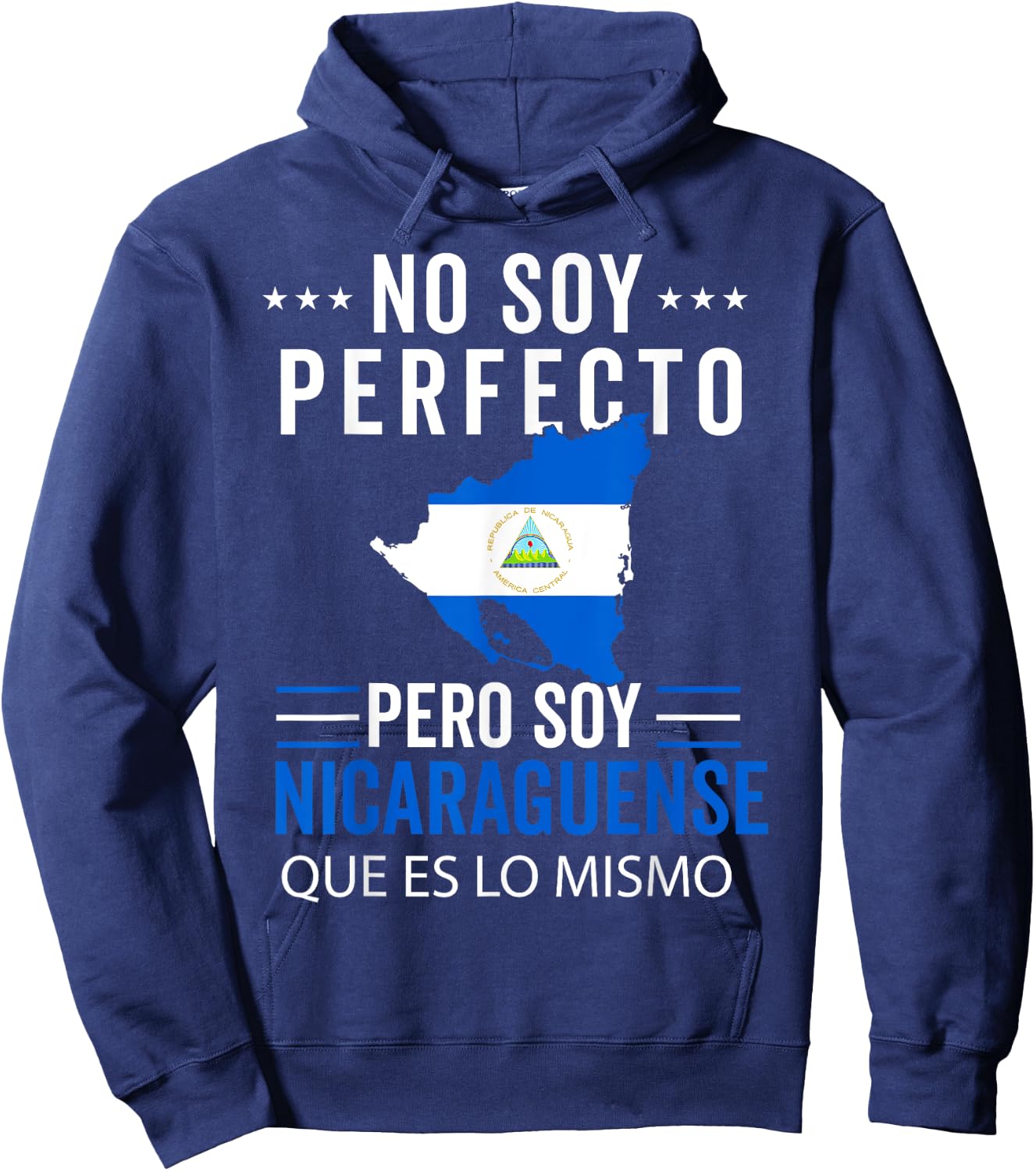 Nicaragua Flag Camiseta Nicaraguan Nicoya Men Hombre Nica Hoodie - Hoodie | Navy