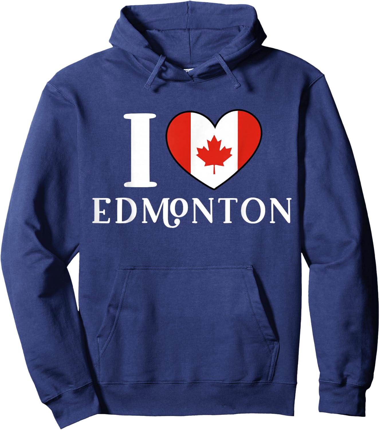 I Love Edmonton Canada heart Flag Hoodie - Hoodie | Navy