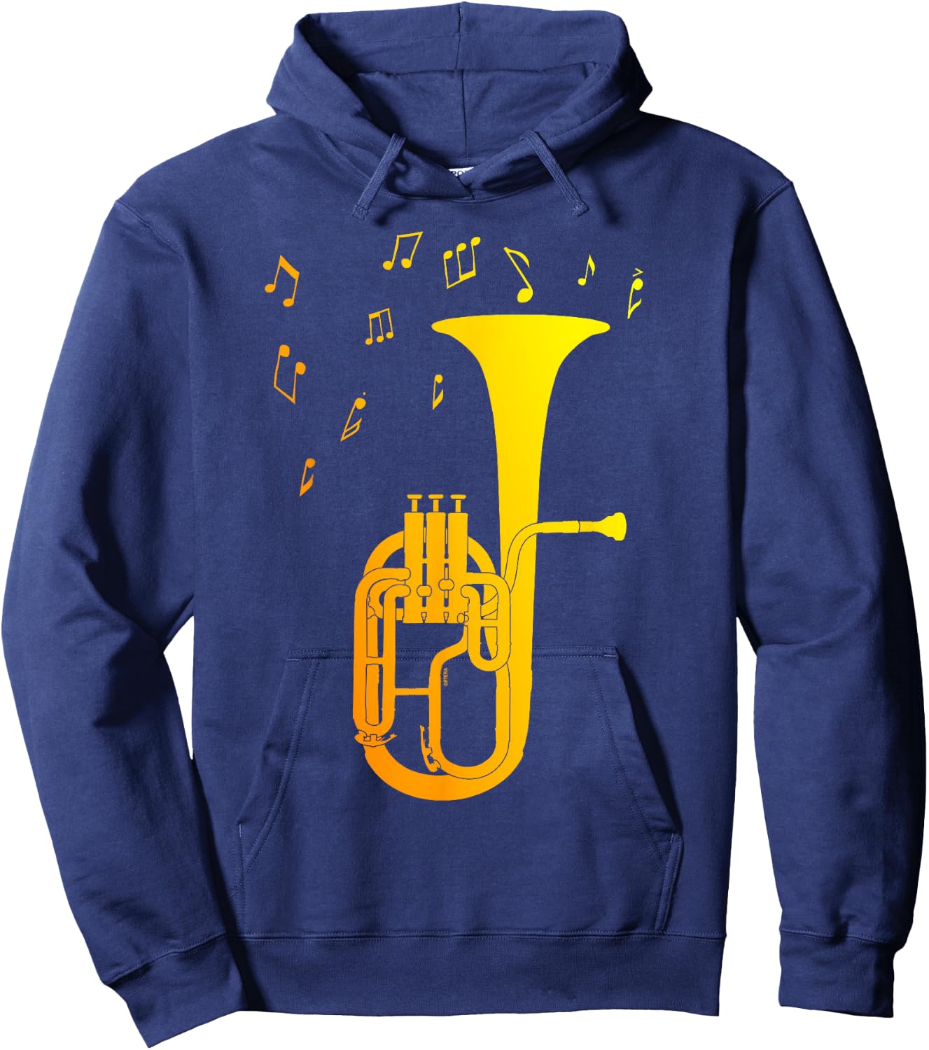 Simple Art for Brass Band An Alto Horn or Cool Tenor Horn Hoodie - Hoodie | Navy