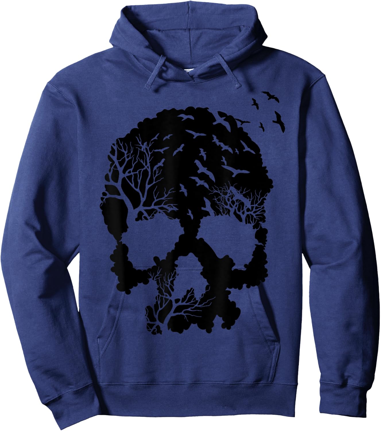 Skeleton with Trees and Birds Hoodie - Hoodie | Navy
