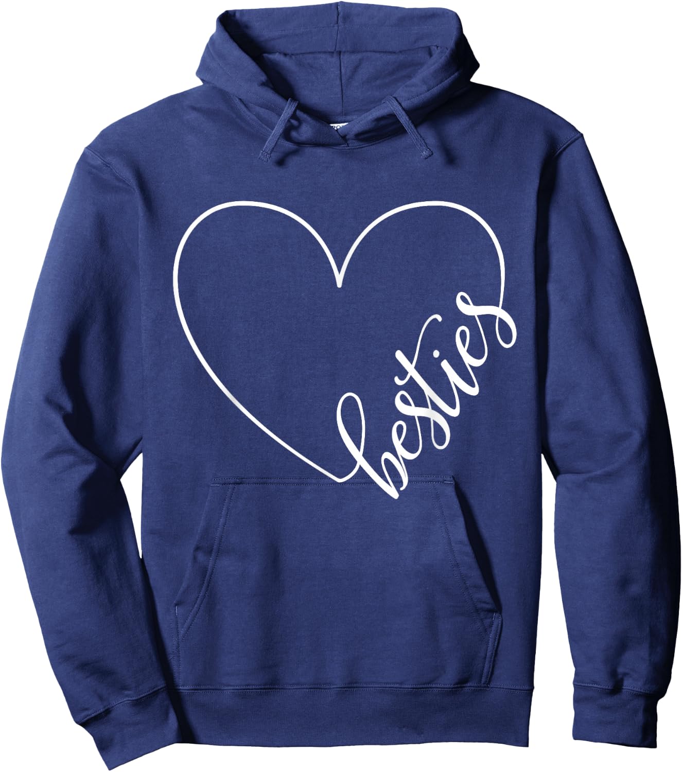 Besties BFF Best Friends Heart Friendship Cute Matching Hoodie - Hoodie | Navy