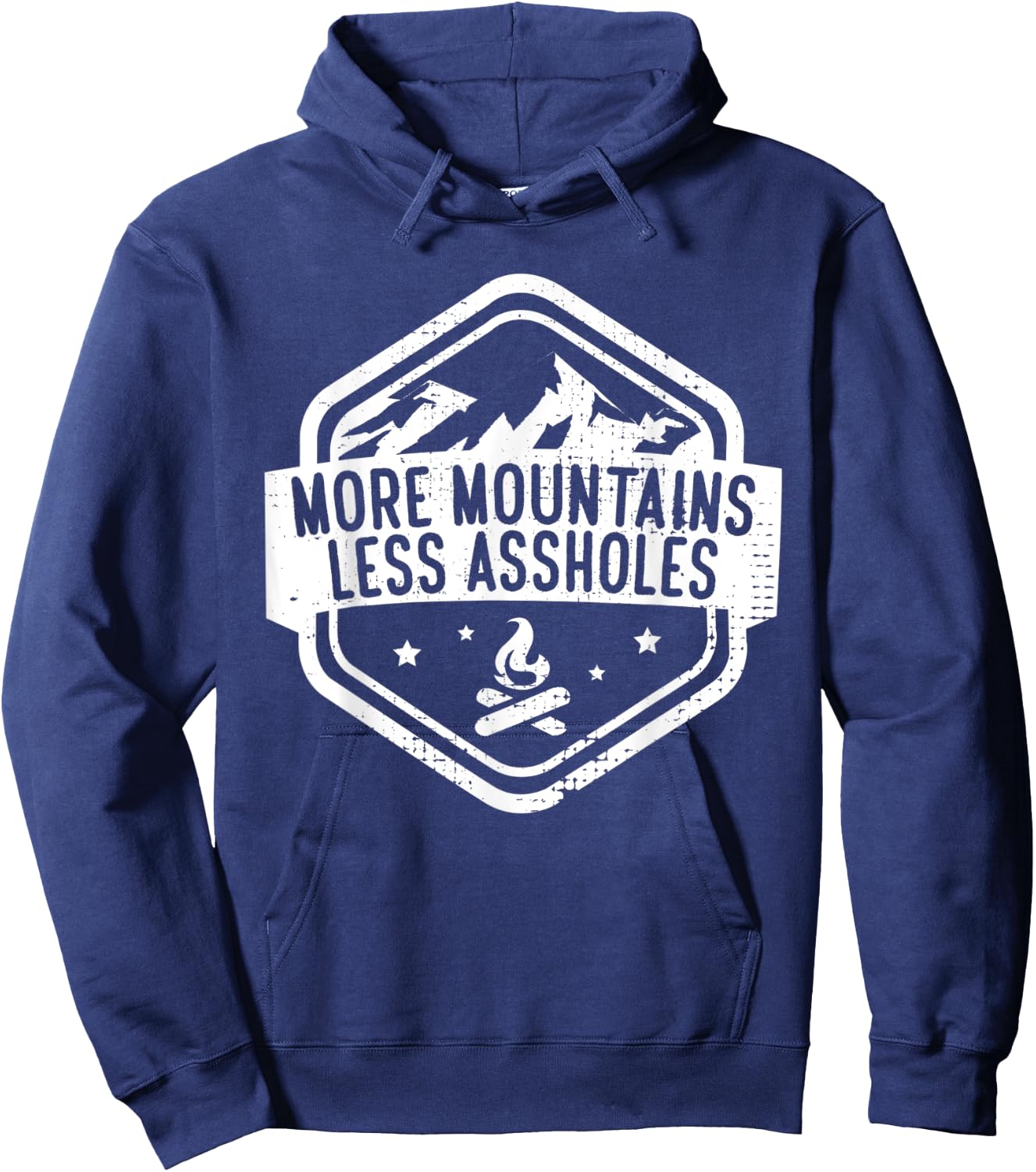 More Mountains Less Assholes Trekking Mountains Hoodie - Hoodie | Navy