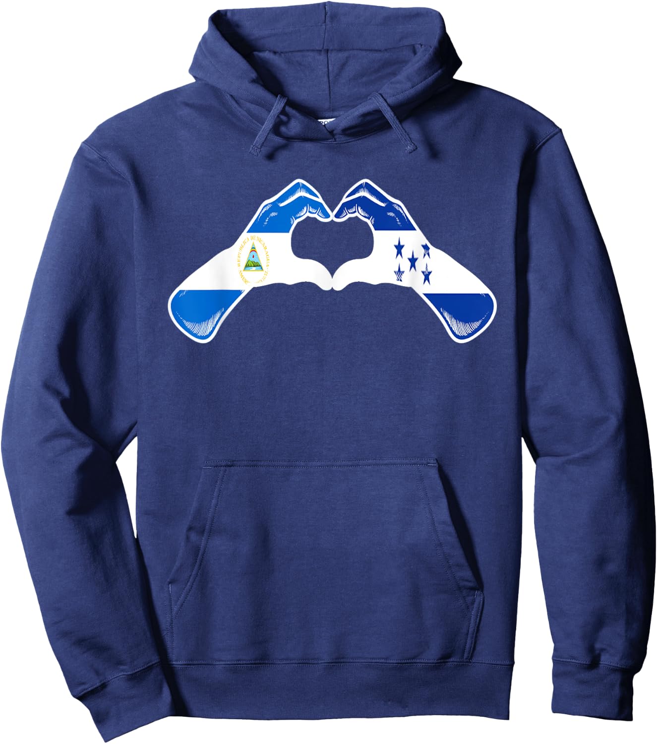 Honduras Nicaragua Flag Honduran Nicaraguan Heart Hoodie - Hoodie | Navy