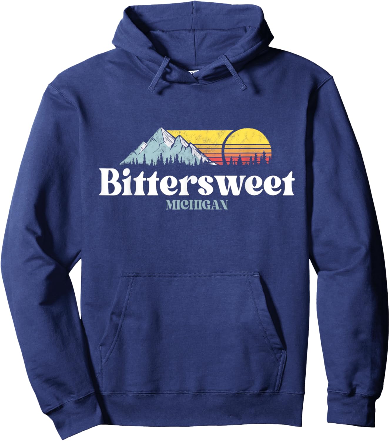 Bittersweet,MICHIGAN,Ski Snowboard Hiking Hoodie - Hoodie | Navy