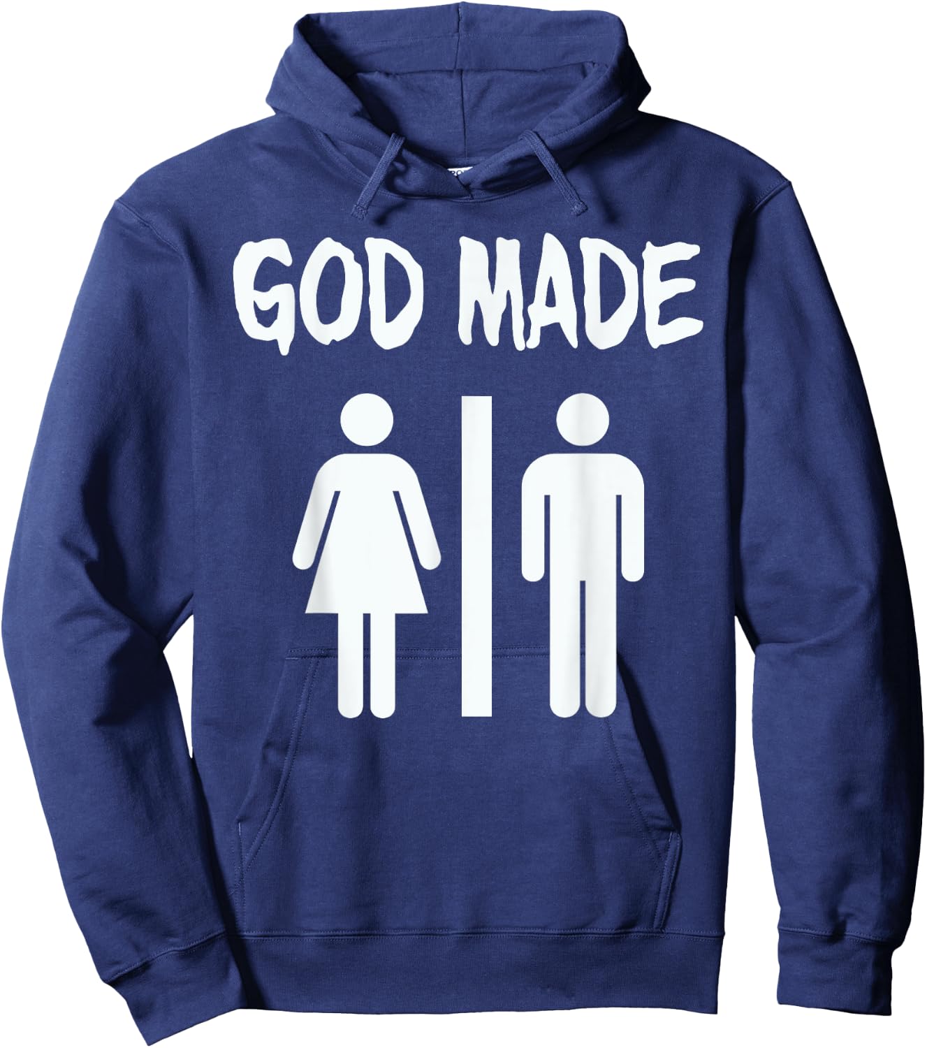 God Made Men Women Funny Christian Hoodie - Hoodie | Navy