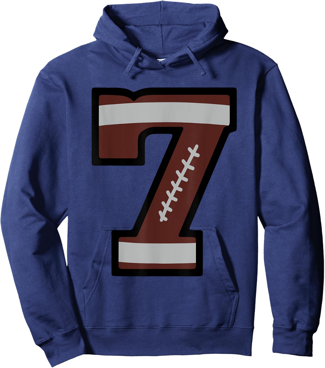 Number #7 Football Number Hoodie - Hoodie | Navy