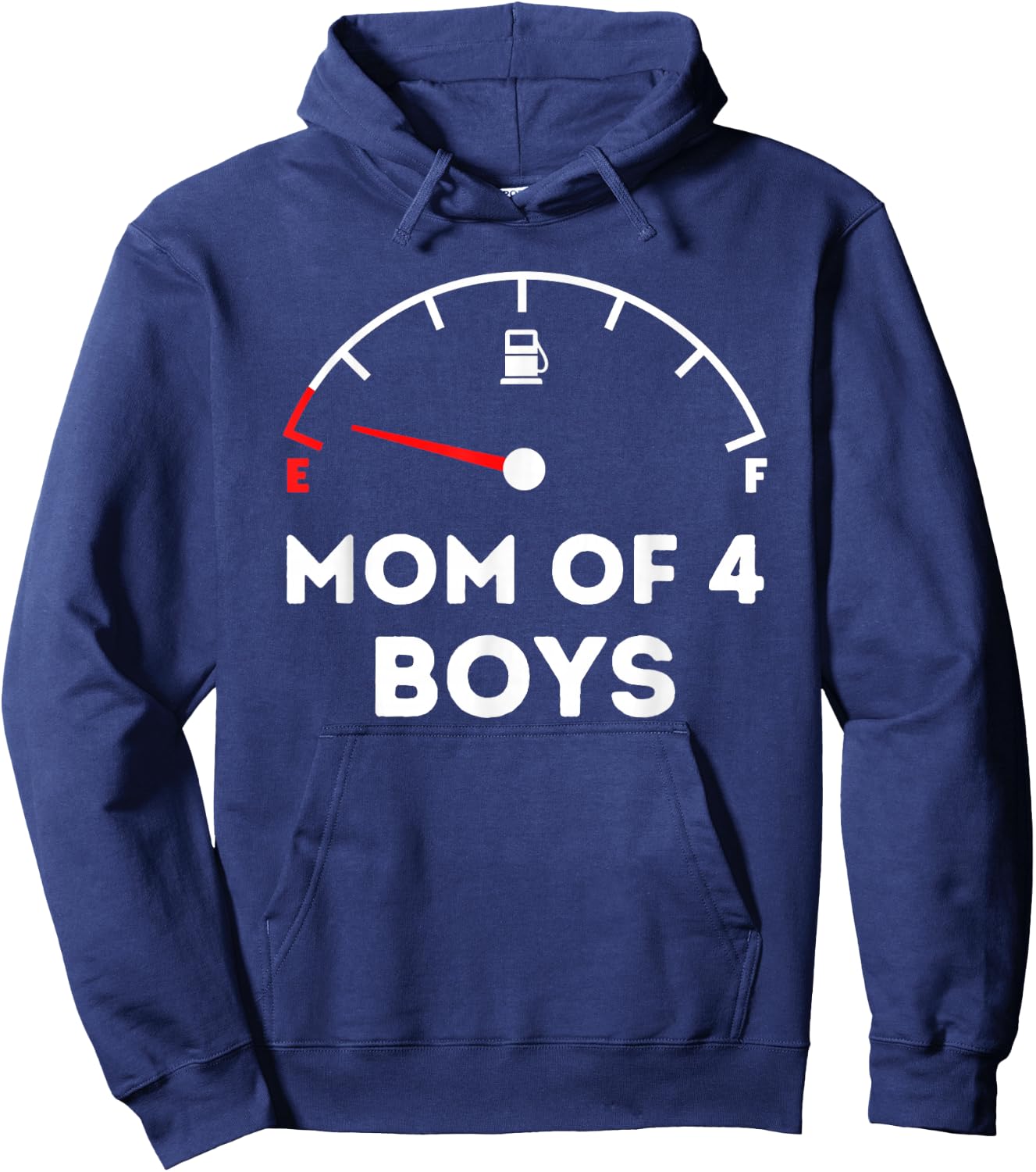 Mom of 4 Boys - Running on Empty - Funny Mothers Day Hoodie - Hoodie | Navy