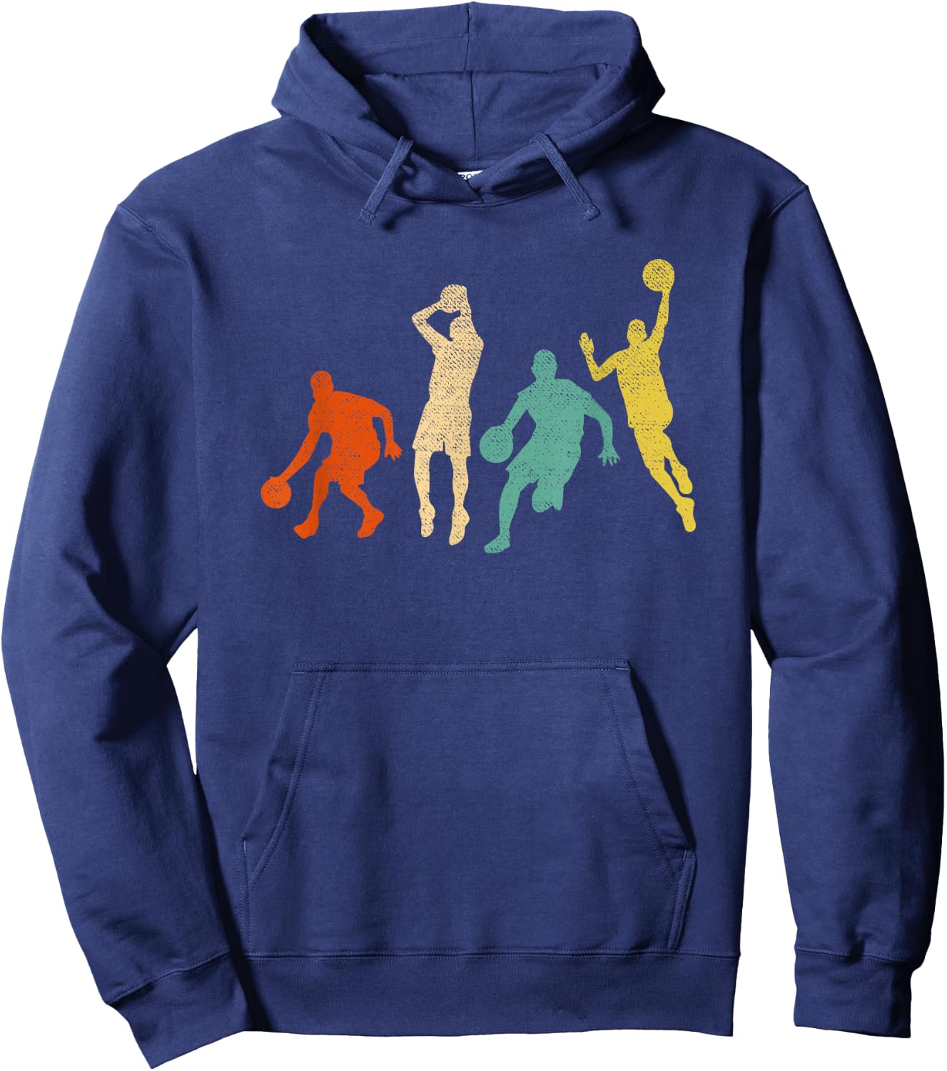 Vintage Basketball Ball Graphic Design Basketball Fan Player Hoodie - Hoodie | Navy